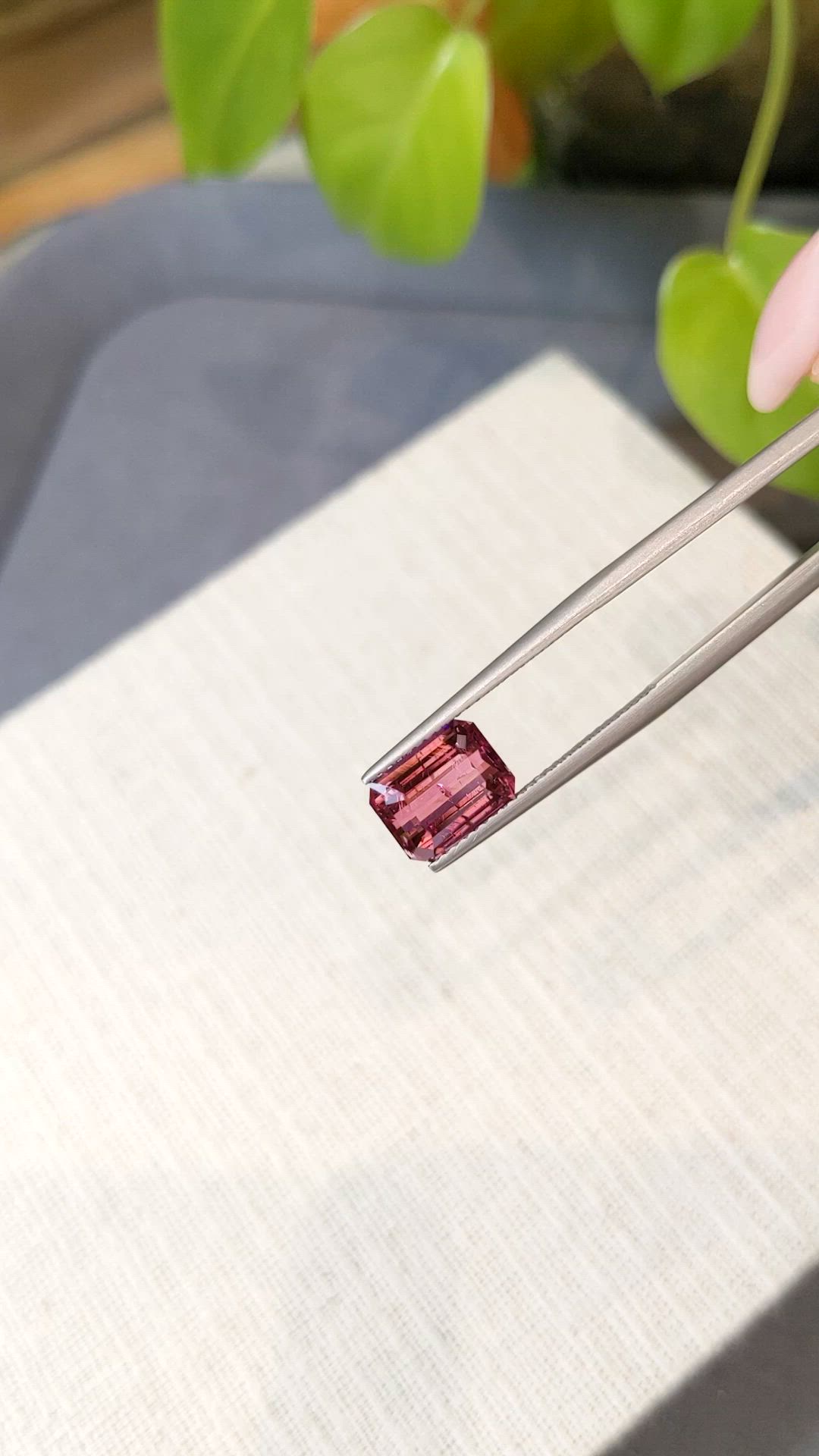 2.55 Ct. Purplish Pink Tourmaline from Mozambique Size Video