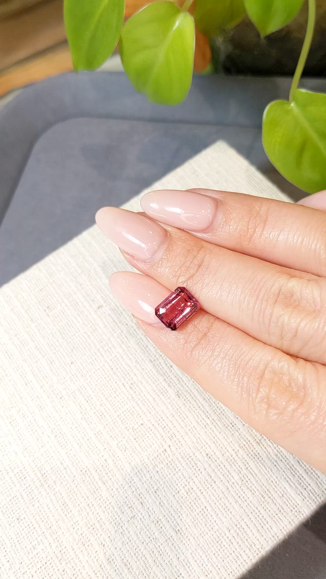 2.55 Ct. Purplish Pink Tourmaline from Mozambique Size Video