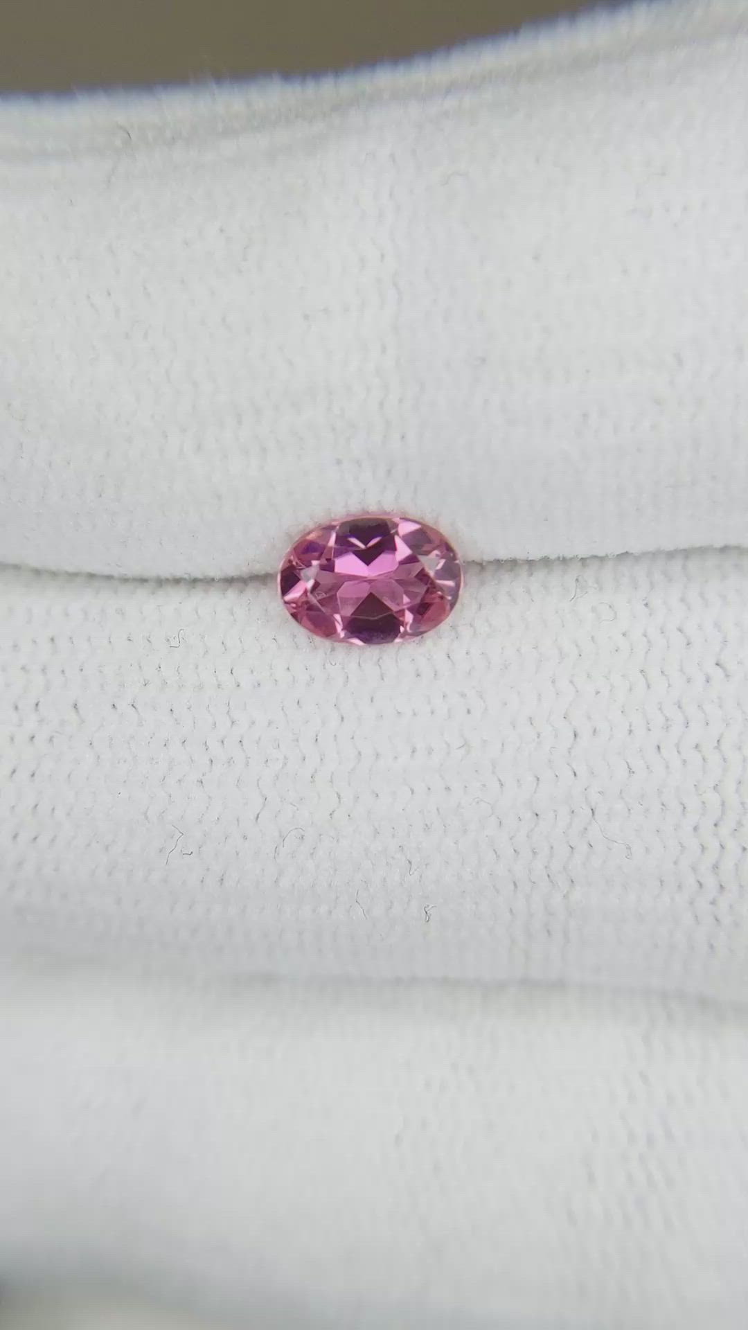 0.69 Ct. Purplish Pink Tourmaline from Mozambique Size Video