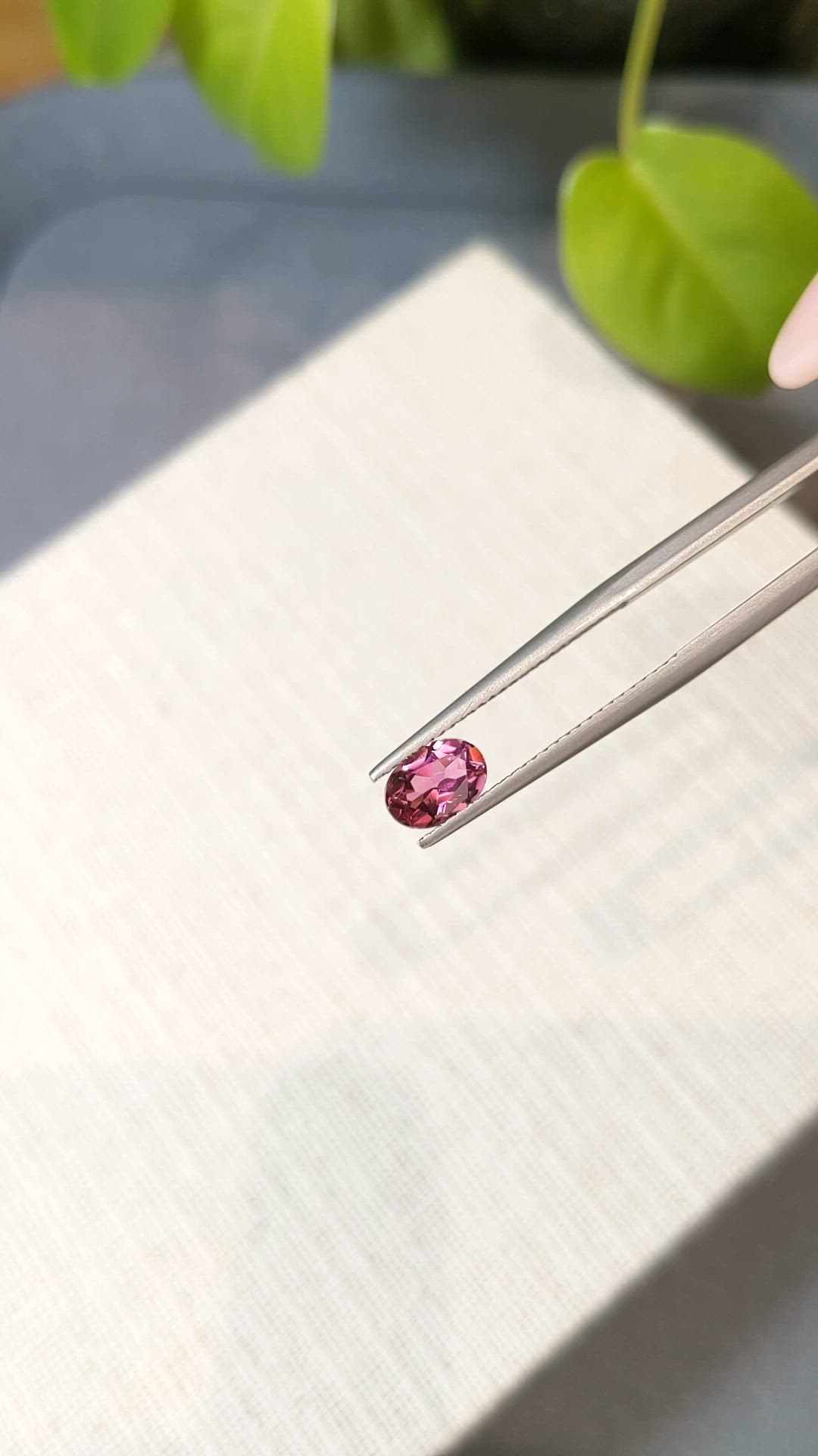 0.69 Ct. Purplish Pink Tourmaline from Mozambique Size Video