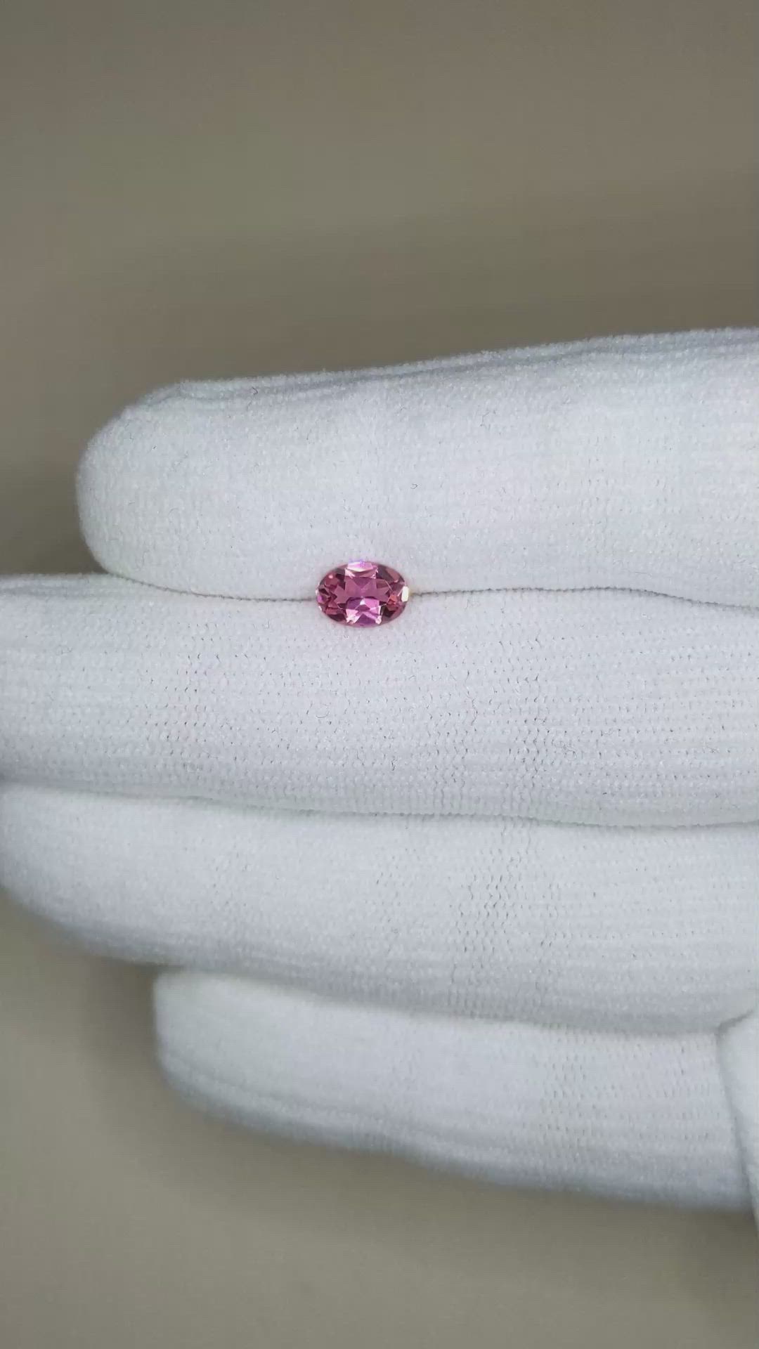 0.69 Ct. Purplish Pink Tourmaline from Mozambique Size Video