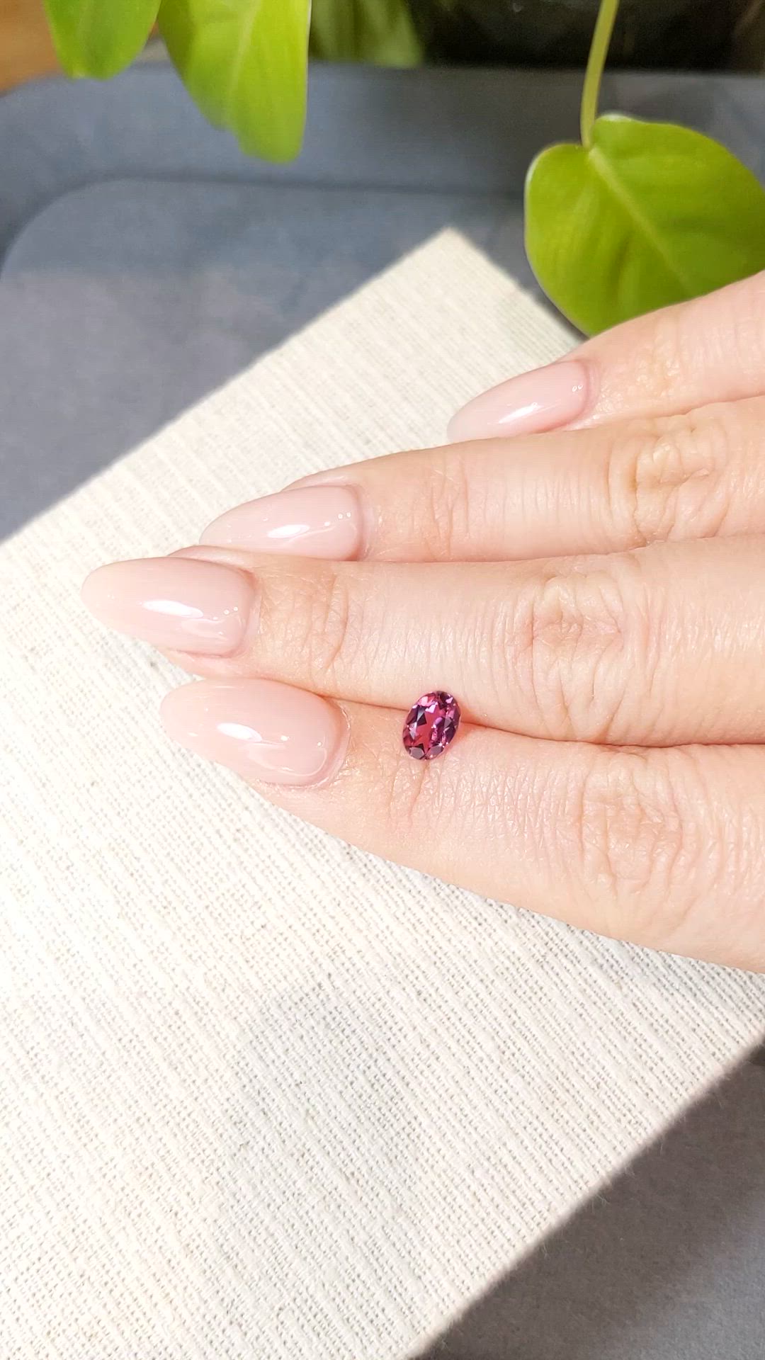 0.69 Ct. Purplish Pink Tourmaline from Mozambique Size Video