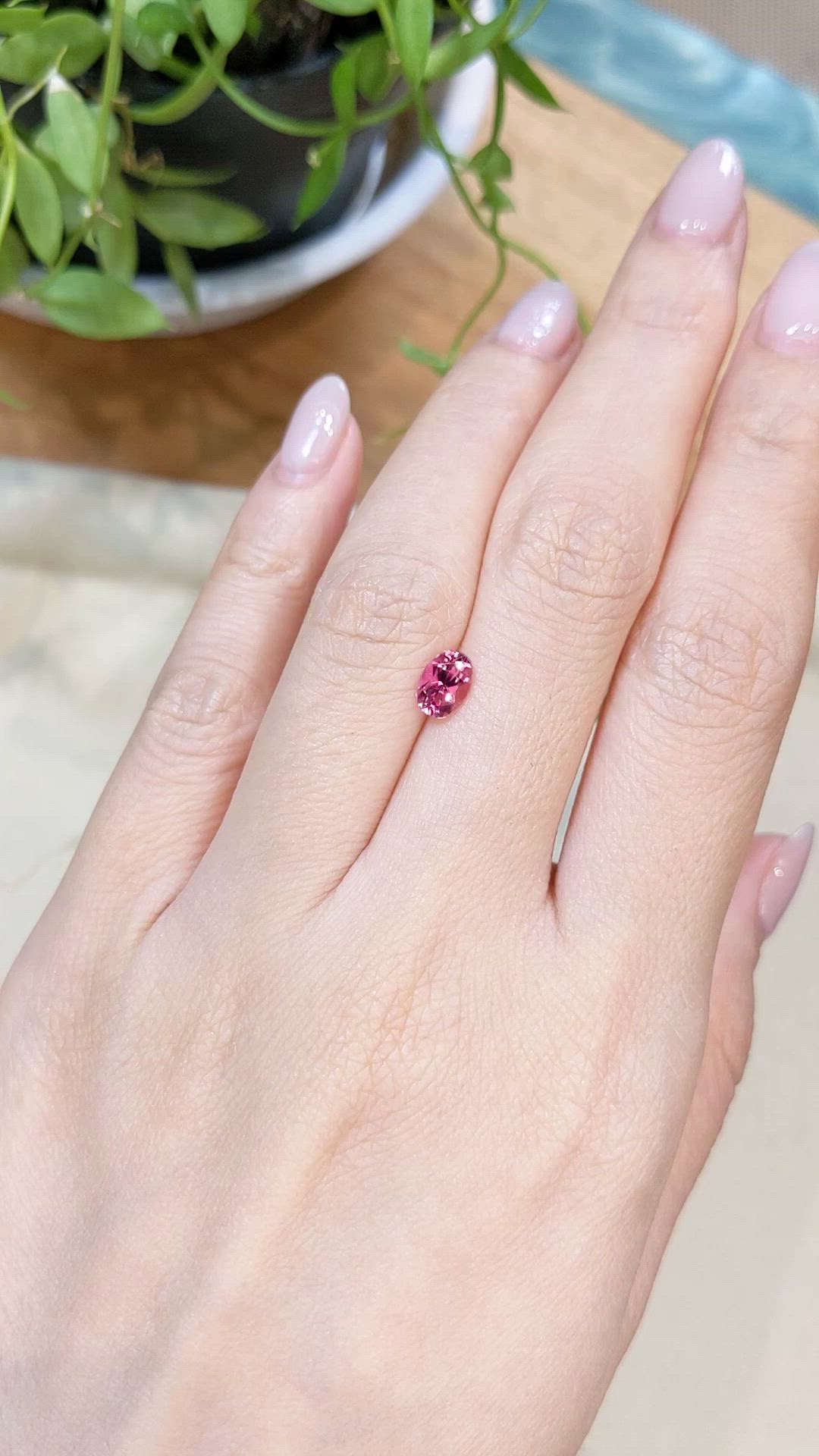 0.68 Ct. Pink Tourmaline from Mozambique Size Video