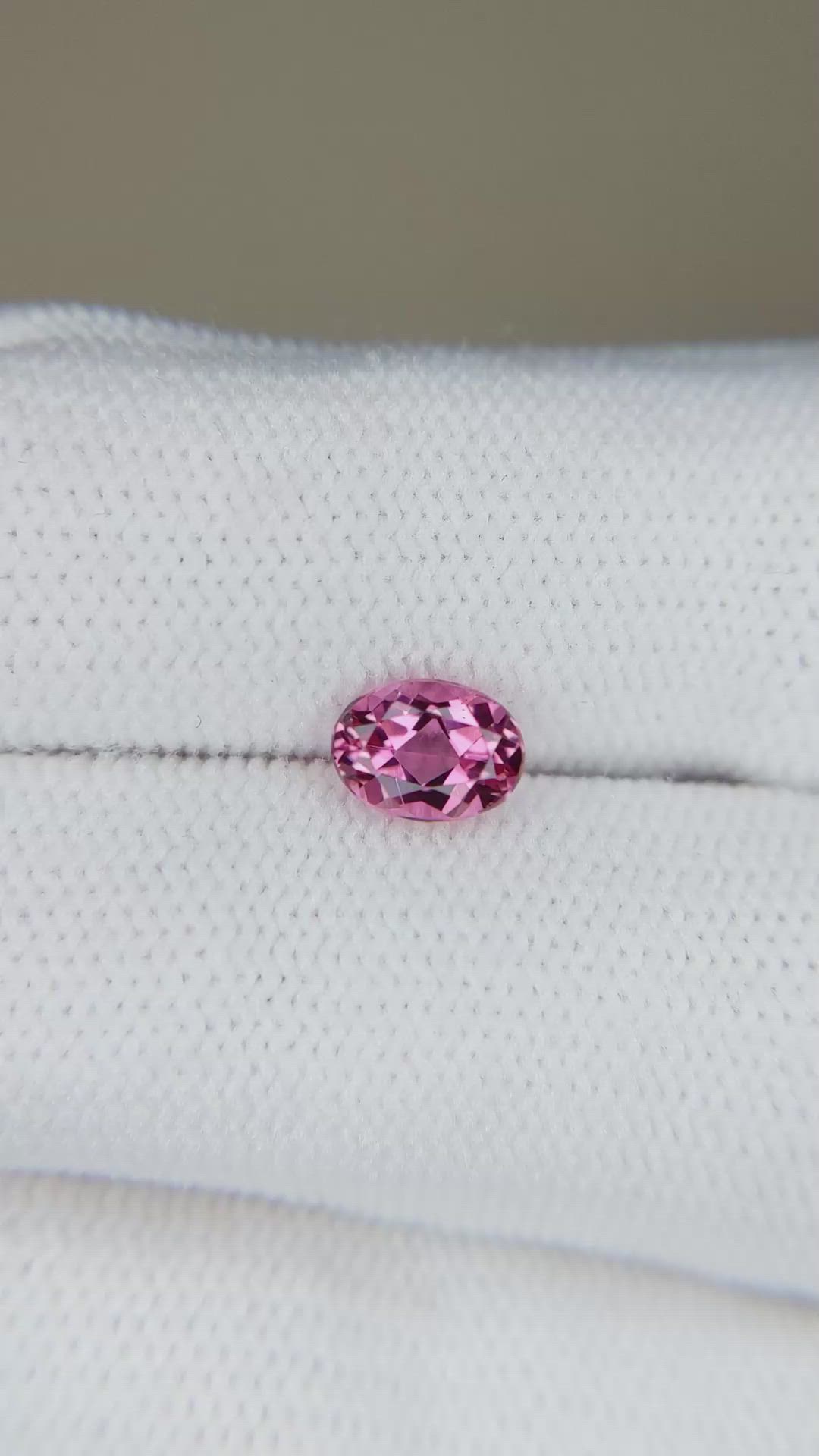 0.78 Ct. Purplish Pink Tourmaline from Mozambique Size Video