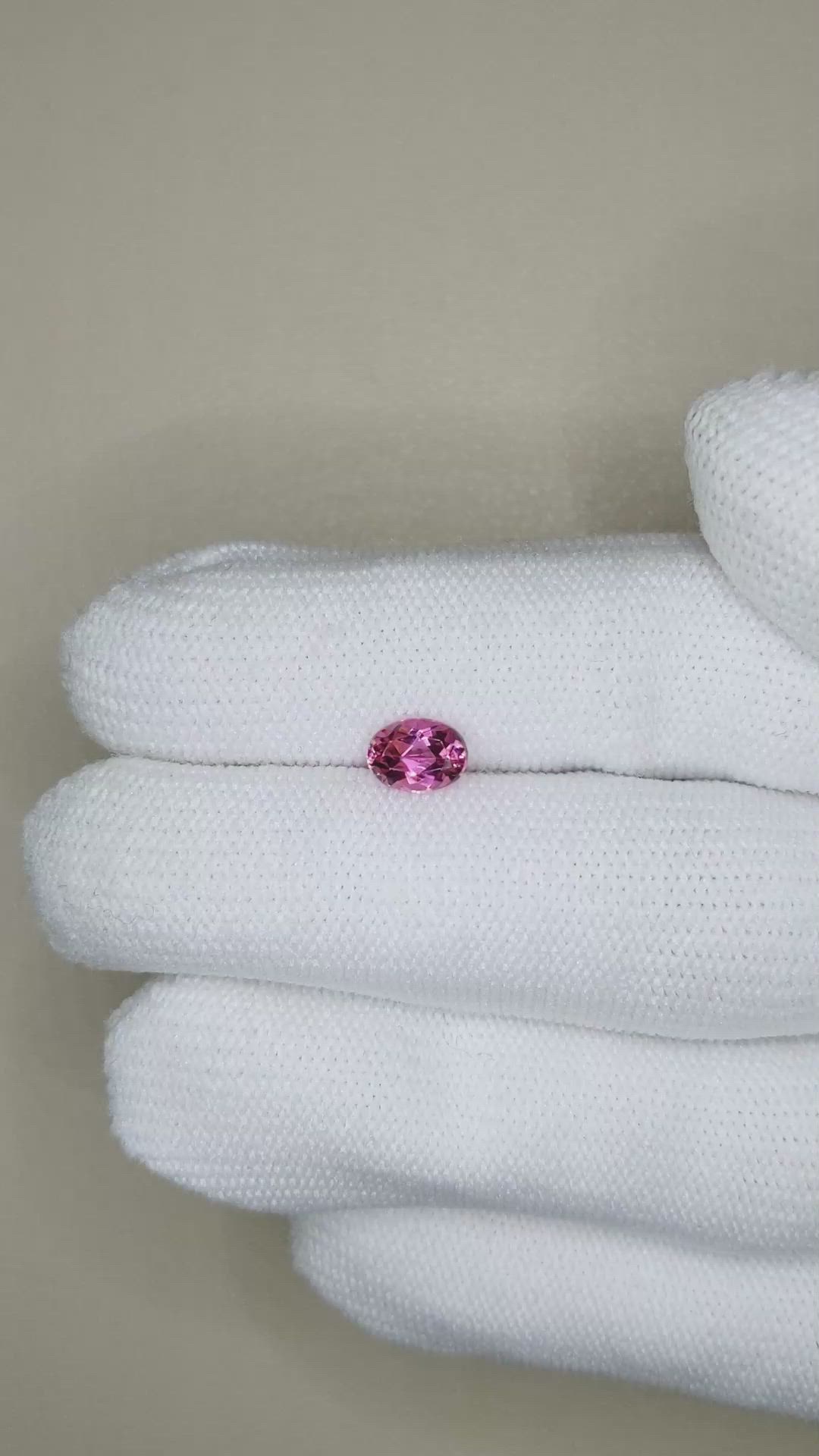 0.78 Ct. Purplish Pink Tourmaline from Mozambique Size Video