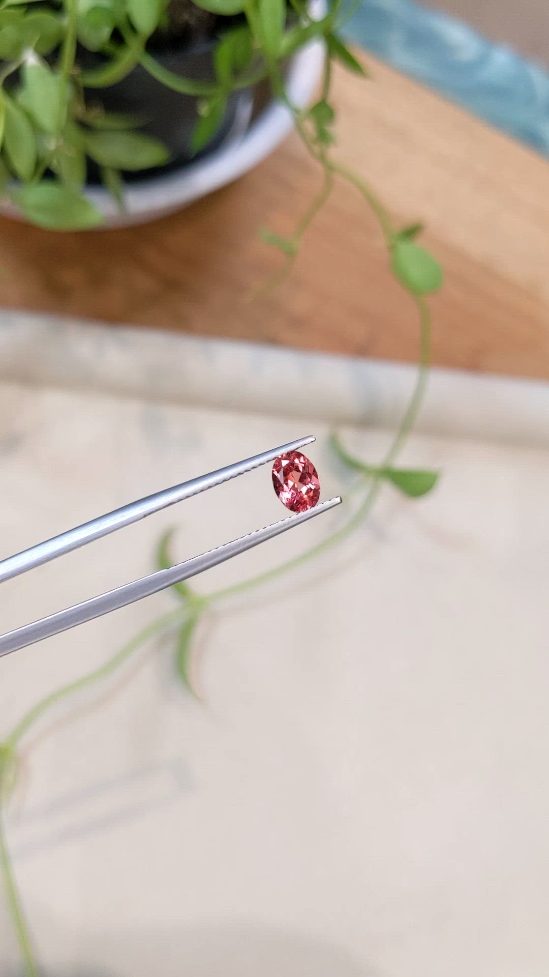 0.74 Ct. Orangish Red Tourmaline from Mozambique Size Video