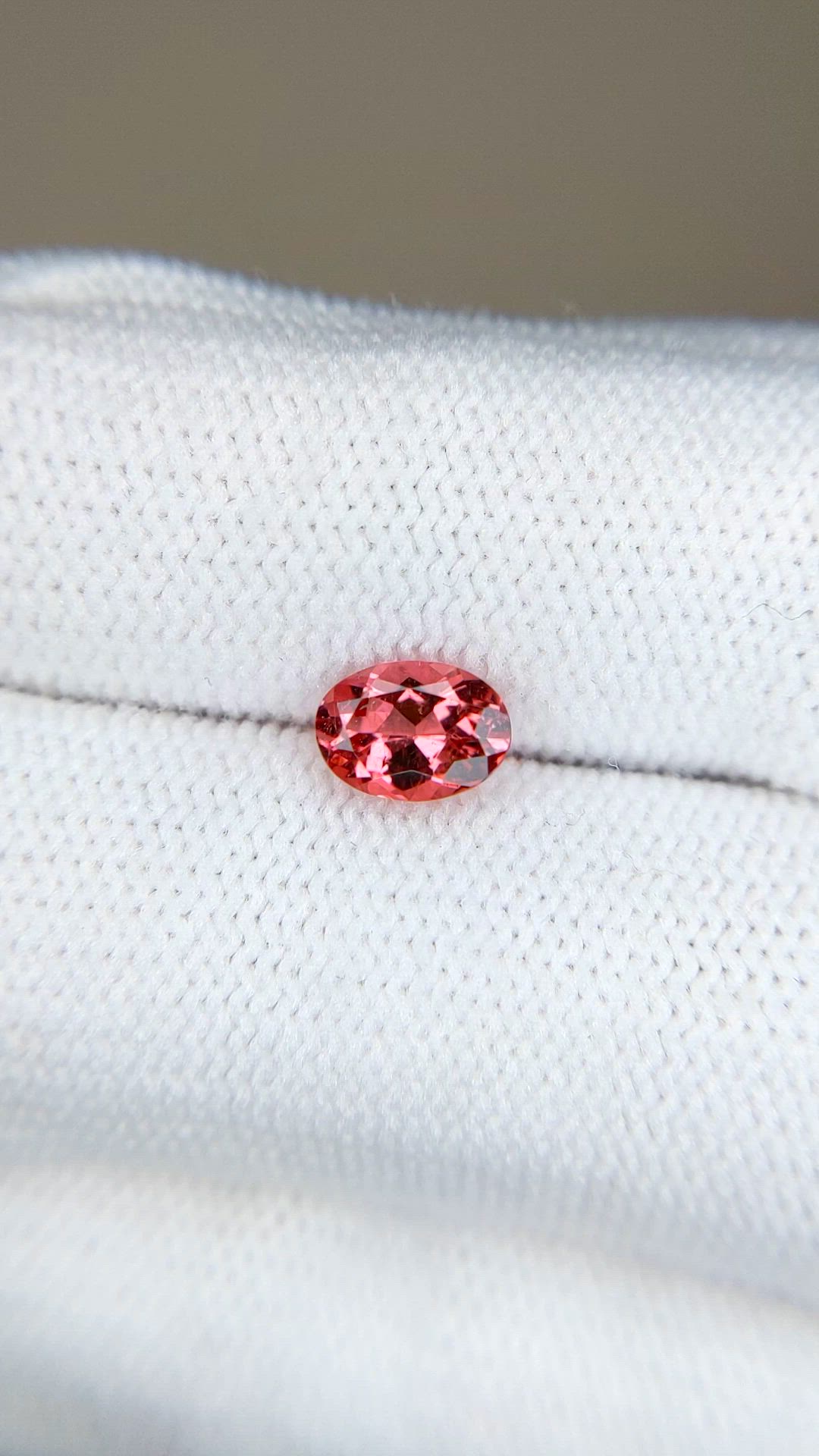 0.74 Ct. Orangish Red Tourmaline from Mozambique Size Video