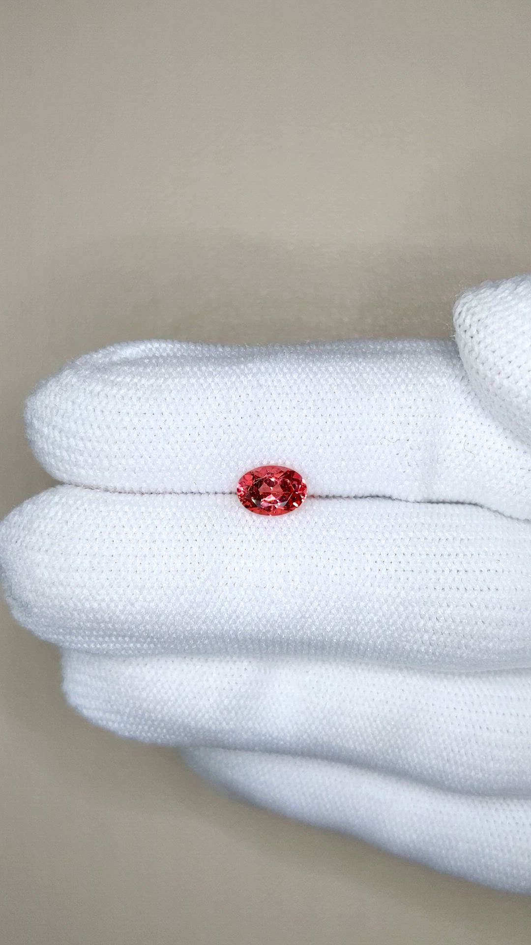 0.74 Ct. Orangish Red Tourmaline from Mozambique Size Video