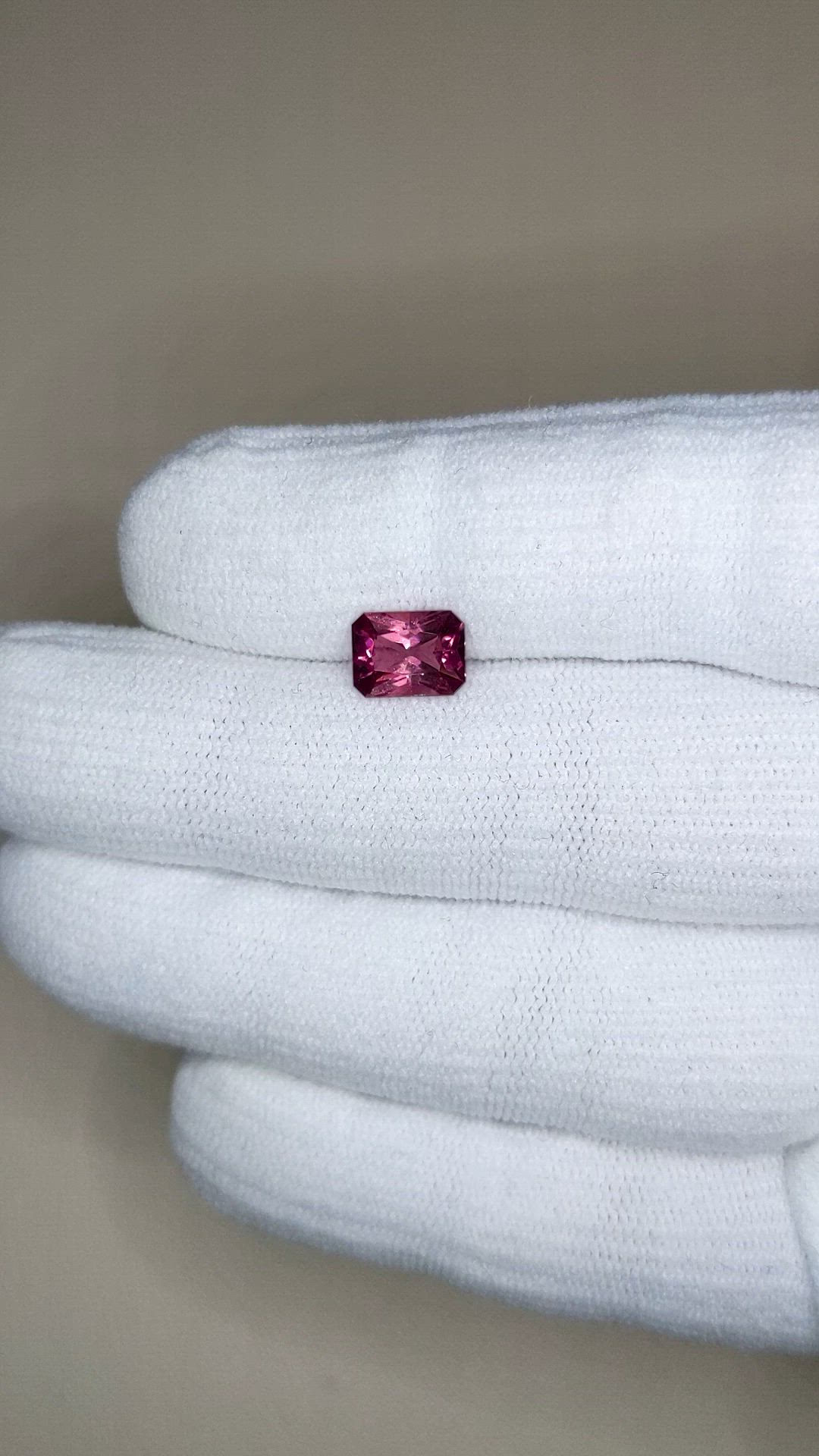 1.42 Ct. Purplish Pink Tourmaline from Mozambique Size Video