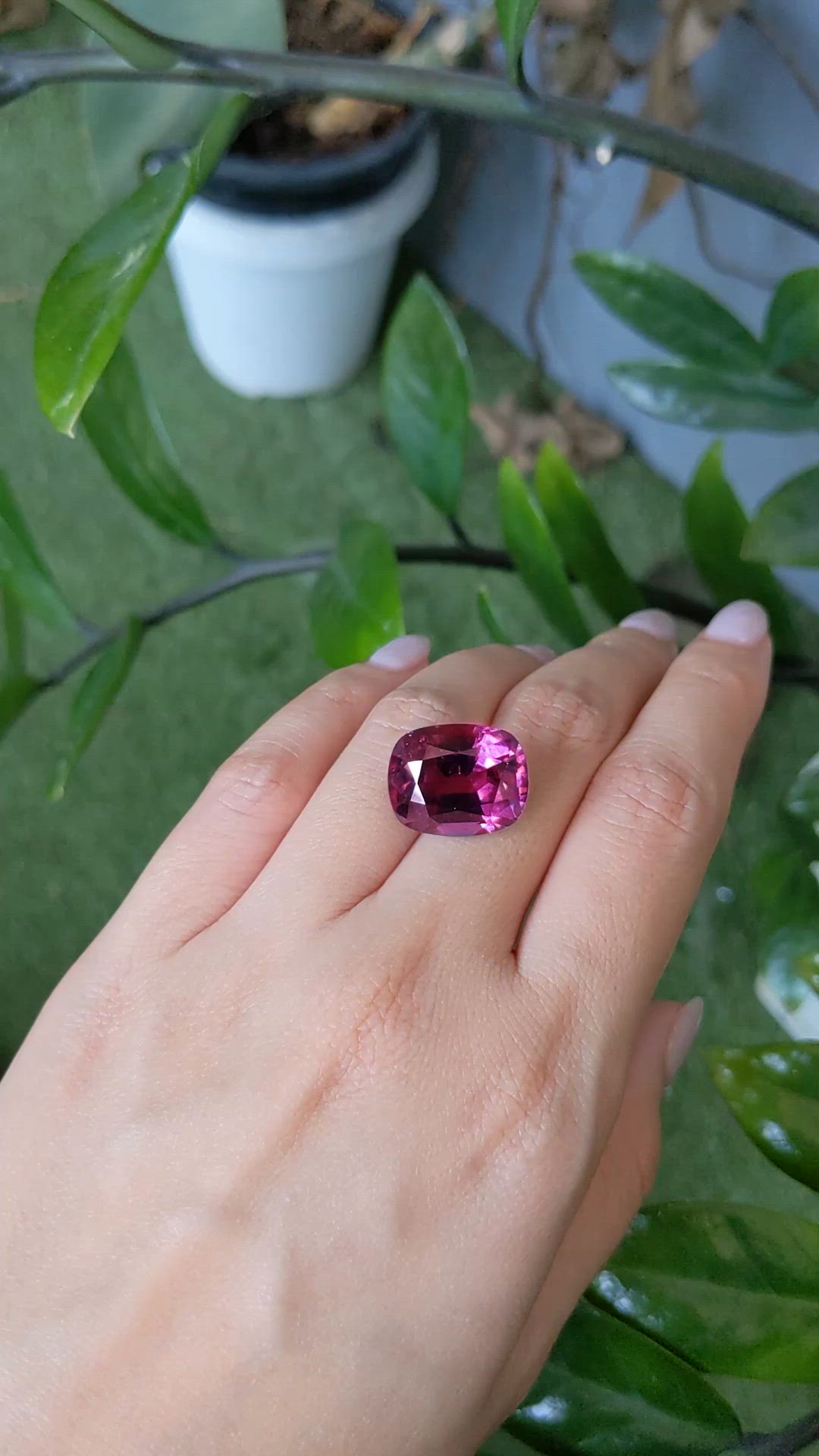 16.32 Ct. Purplish Pink Tourmaline from Mozambique Size Video