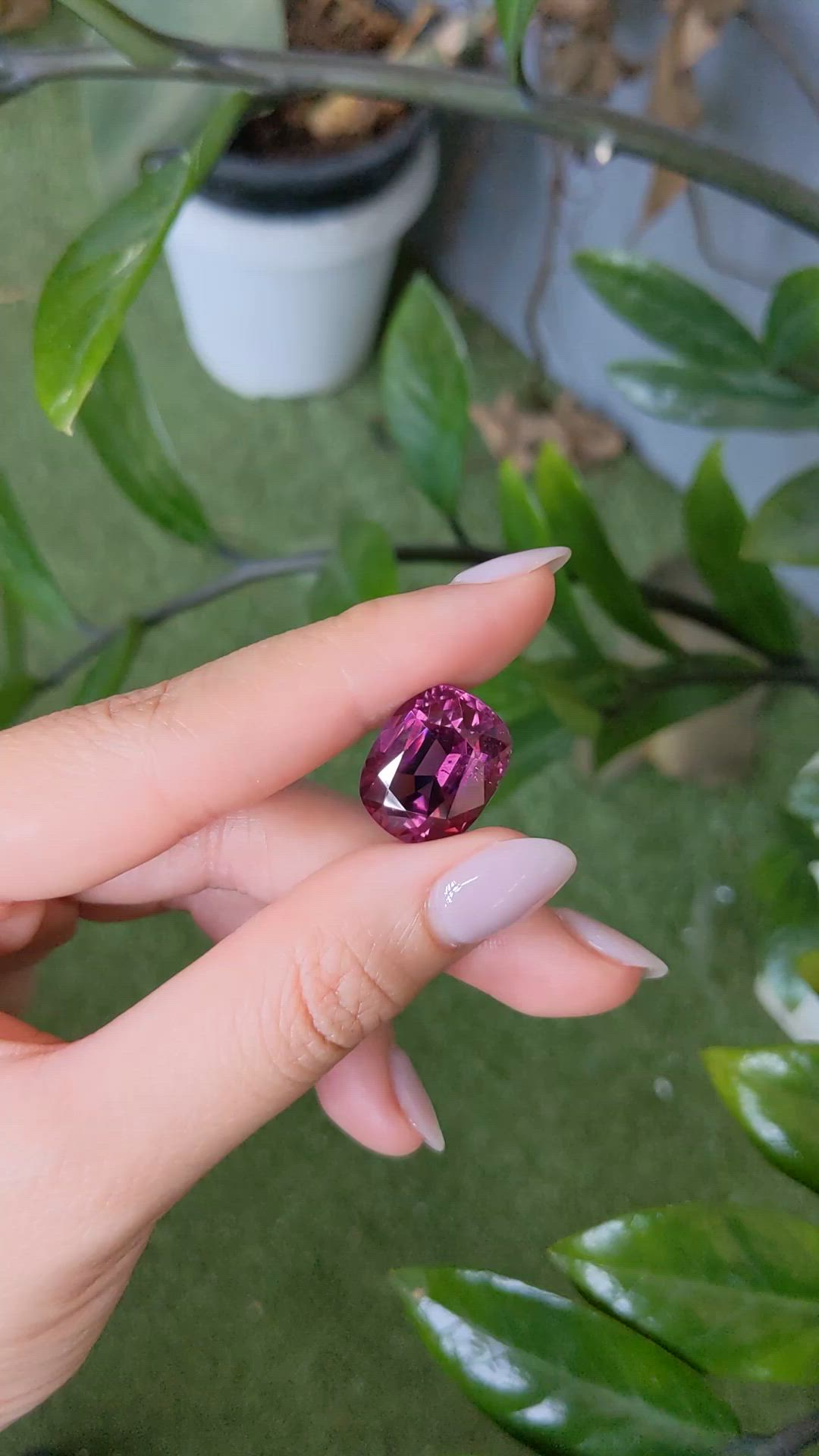 16.32 Ct. Purplish Pink Tourmaline from Mozambique Size Video