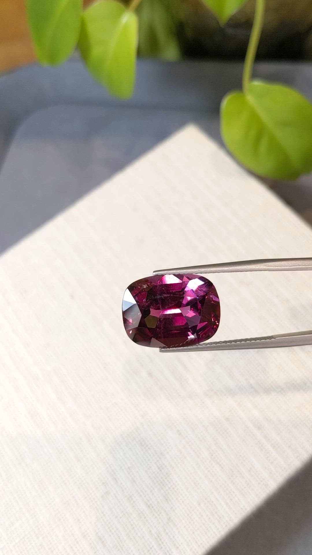 12.26 Ct. Purplish Pink Tourmaline from Mozambique Size Video