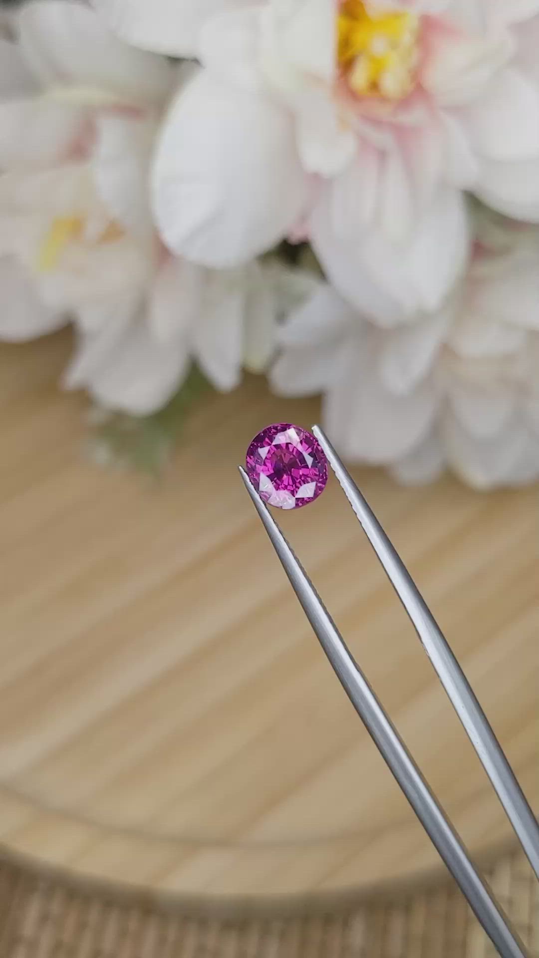 2.28 Ct. Purplish Pink Garnet from Ceylon (Sri Lanka) Size Video