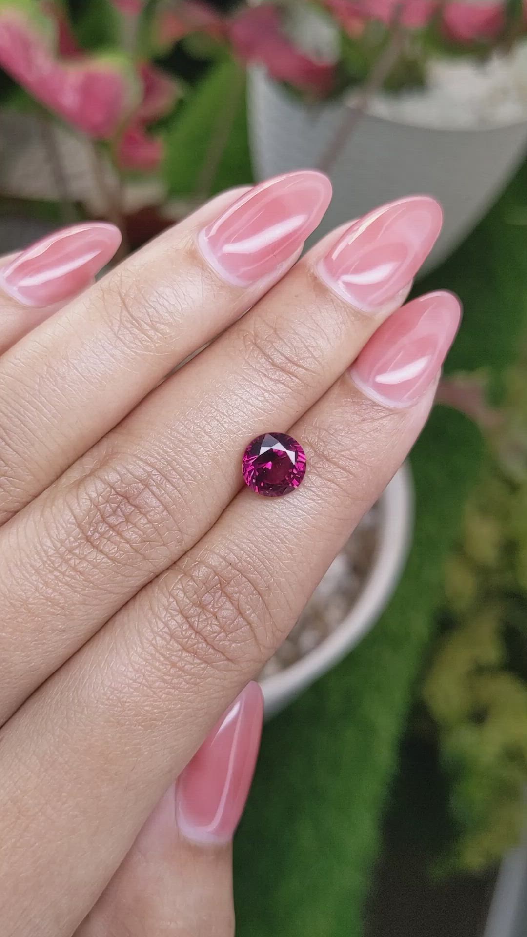 2.19 Ct. Reddish Pink Garnet from Ceylon (Sri Lanka) Size Video