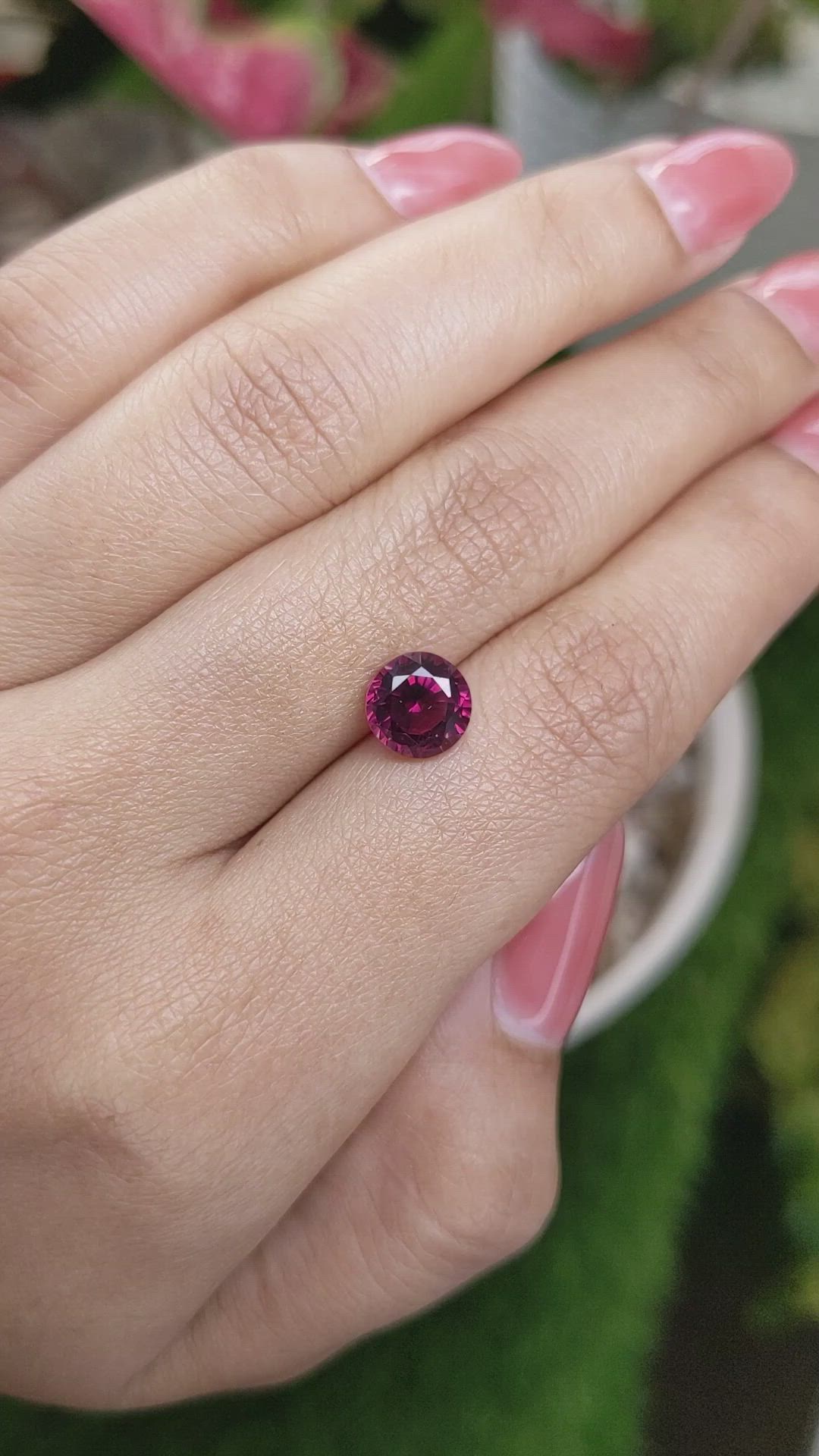 2.19 Ct. Reddish Pink Garnet from Ceylon (Sri Lanka) Size Video