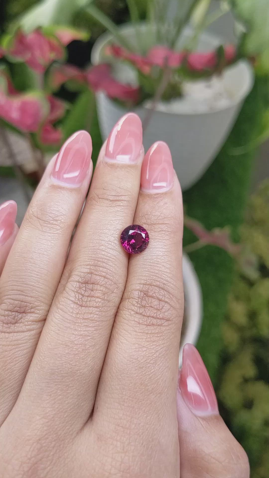 2.19 Ct. Reddish Pink Garnet from Ceylon (Sri Lanka) Size Video