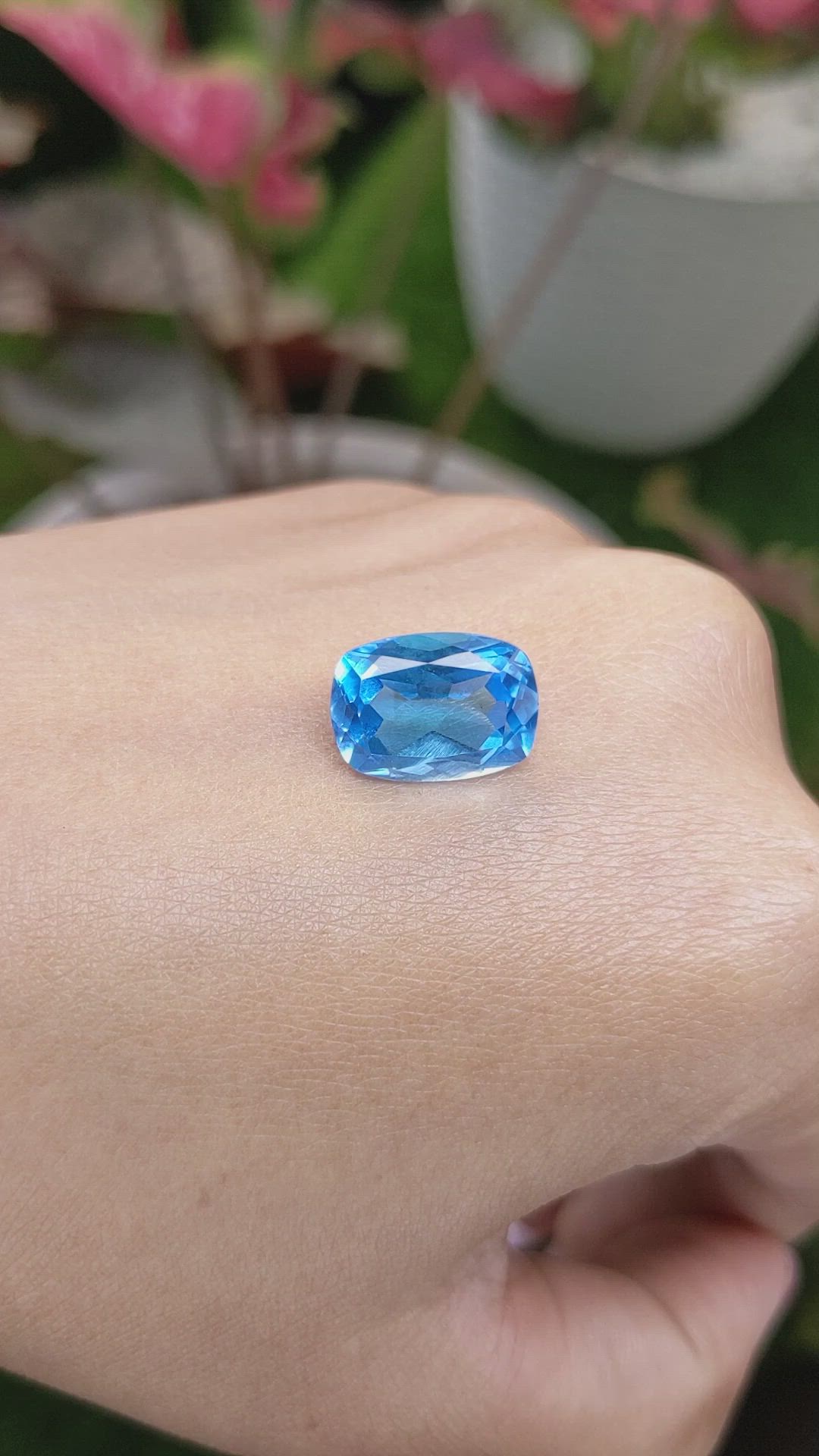 8.54 Ct. Swiss Blue Topaz from Ceylon (Sri Lanka) Size Video