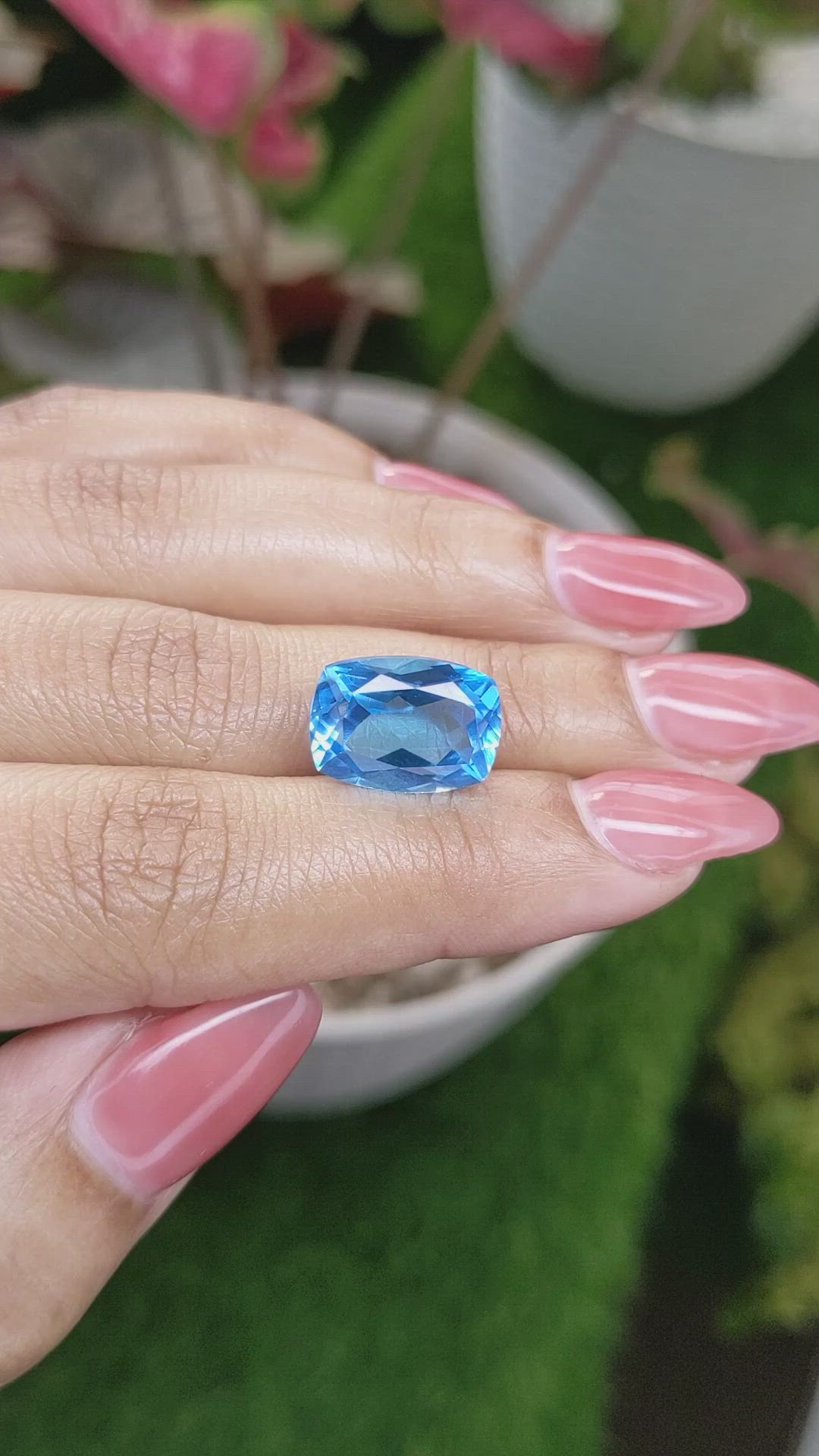 8.95 Ct. Swiss Blue Topaz from Ceylon (Sri Lanka) Size Video