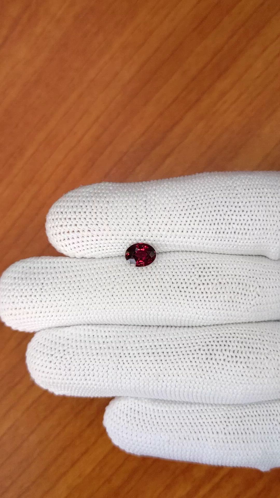 1.23 Ct. Garnet from Ceylon (Sri Lanka) Size Video