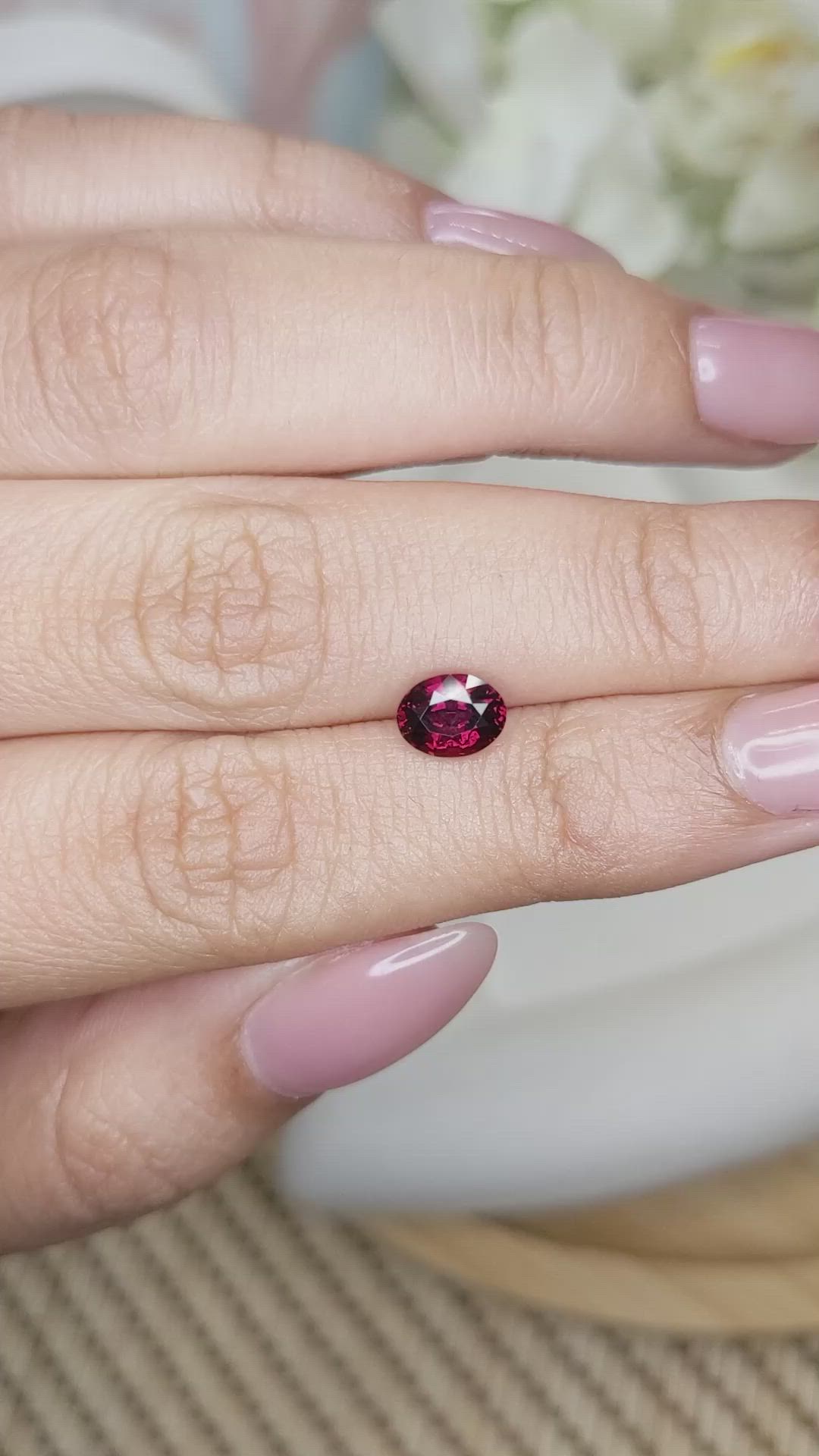 1.23 Ct. Garnet from Ceylon (Sri Lanka) Size Video