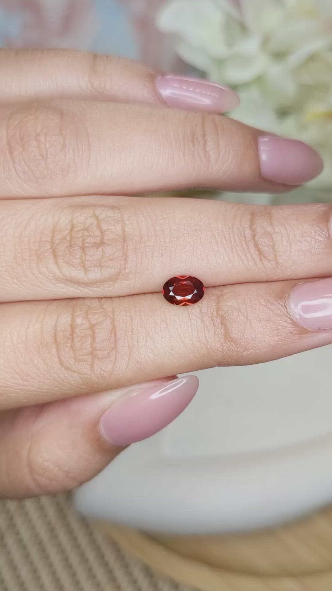 0.69 Ct. Garnet from Ceylon (Sri Lanka) Size Video