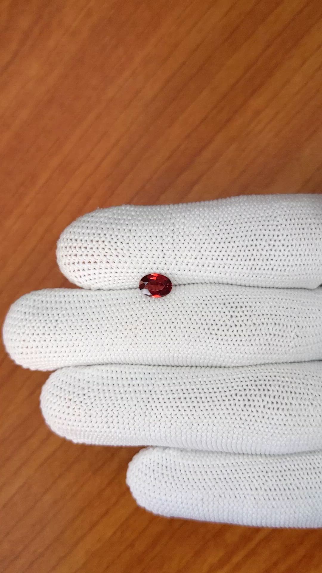 0.69 Ct. Garnet from Ceylon (Sri Lanka) Size Video