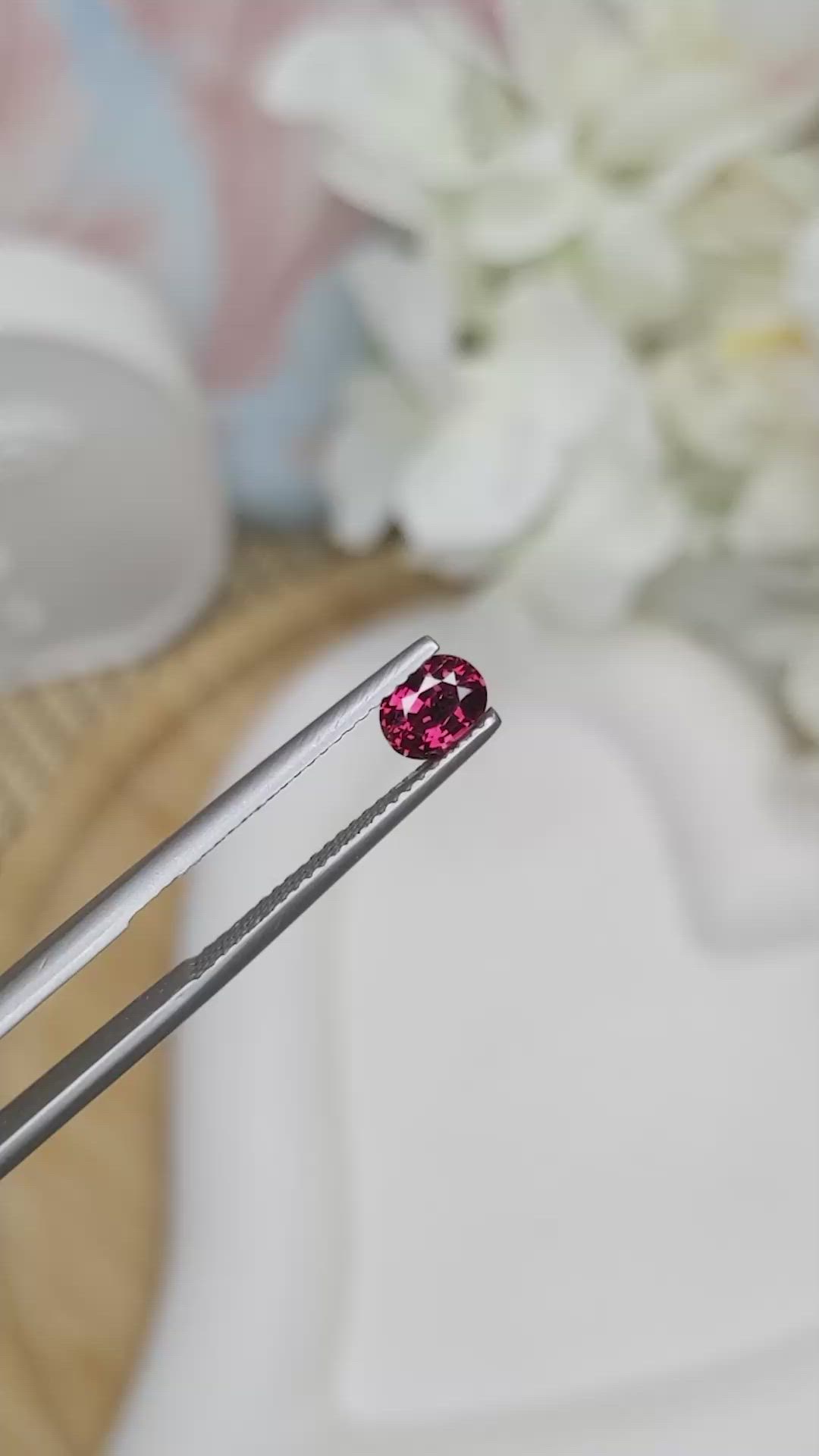 0.71 Ct. Rhodolite Garnet from Ceylon (Sri Lanka) Size Video