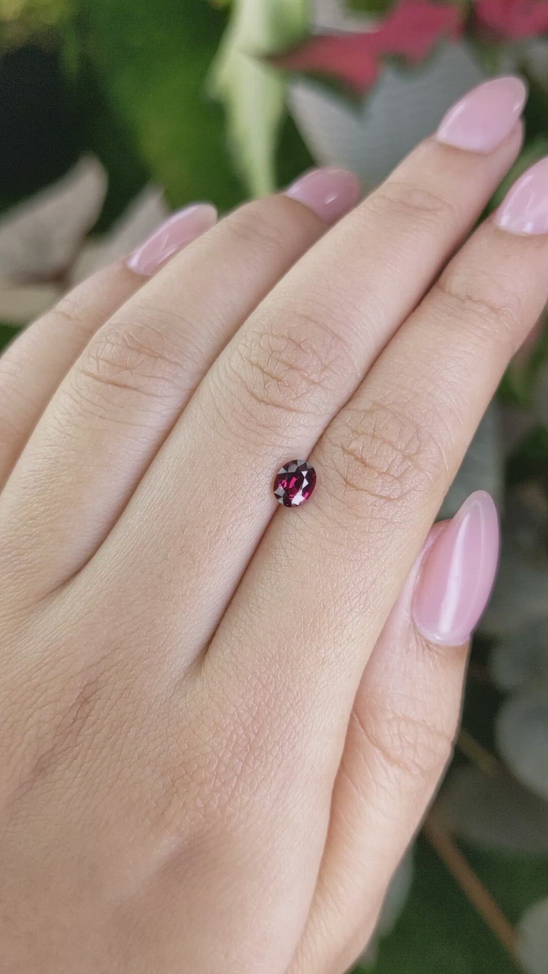 0.71 Ct. Rhodolite Garnet from Ceylon (Sri Lanka) Size Video