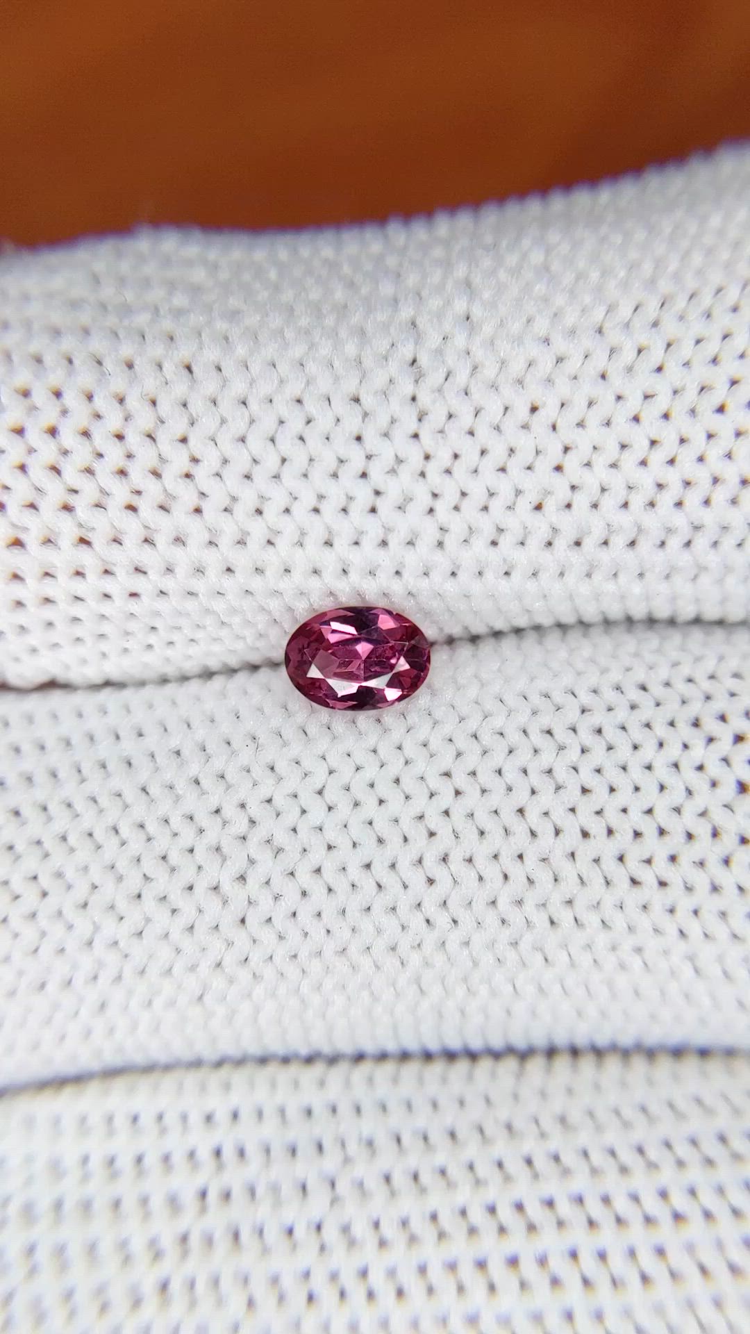0.44 Ct. Purplish Pink Rhodolite Garnet from Ceylon (Sri Lanka) Size Video