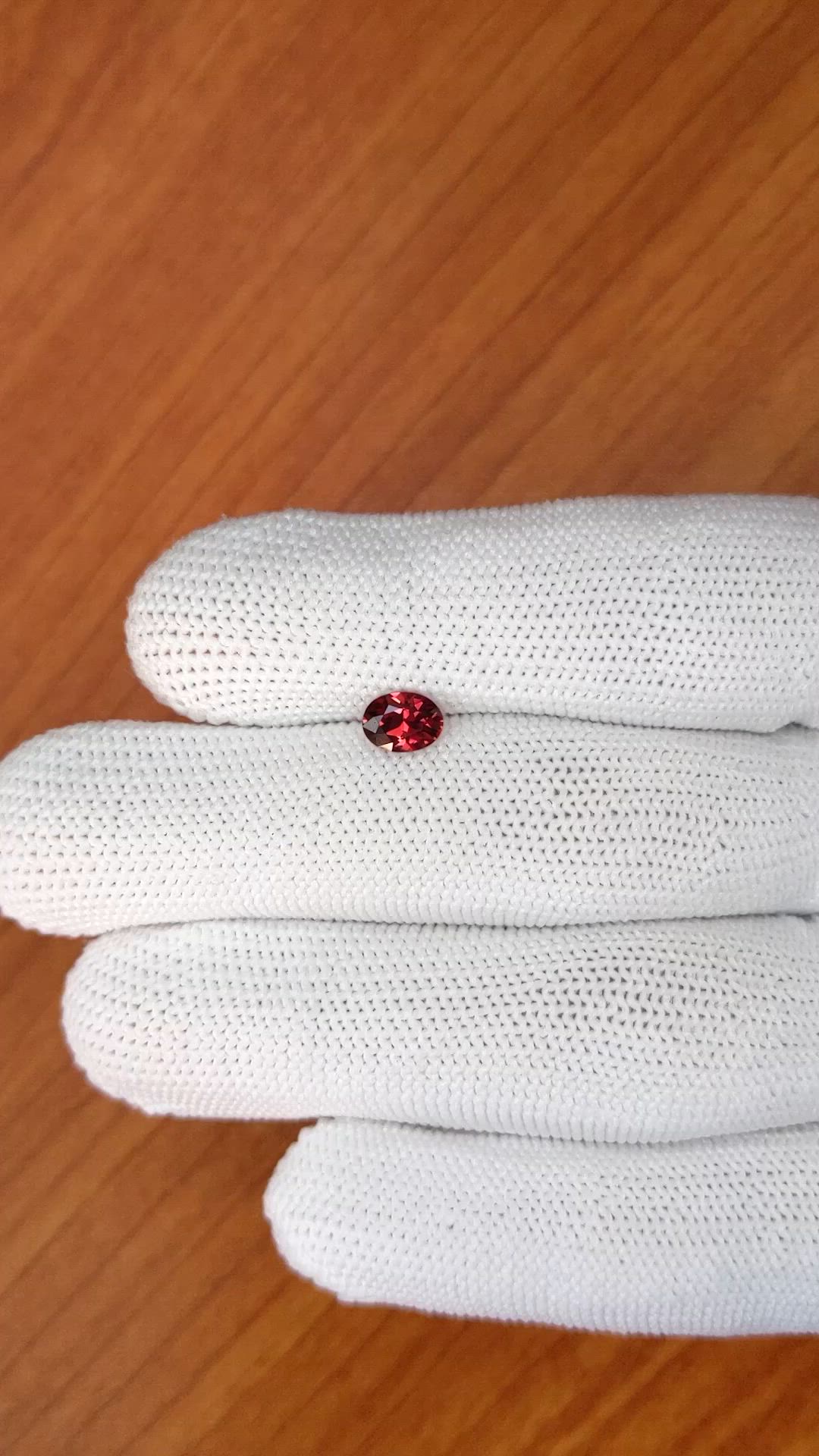 0.74 Ct. Garnet from Ceylon (Sri Lanka) Size Video