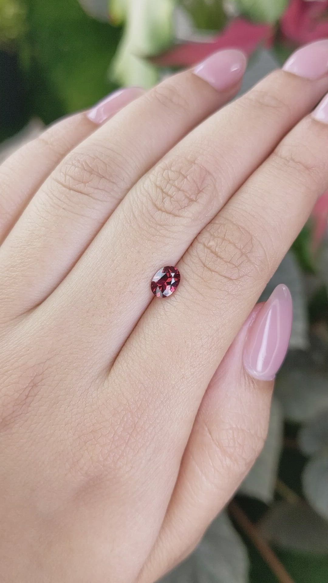 0.74 Ct. Garnet from Ceylon (Sri Lanka) Size Video