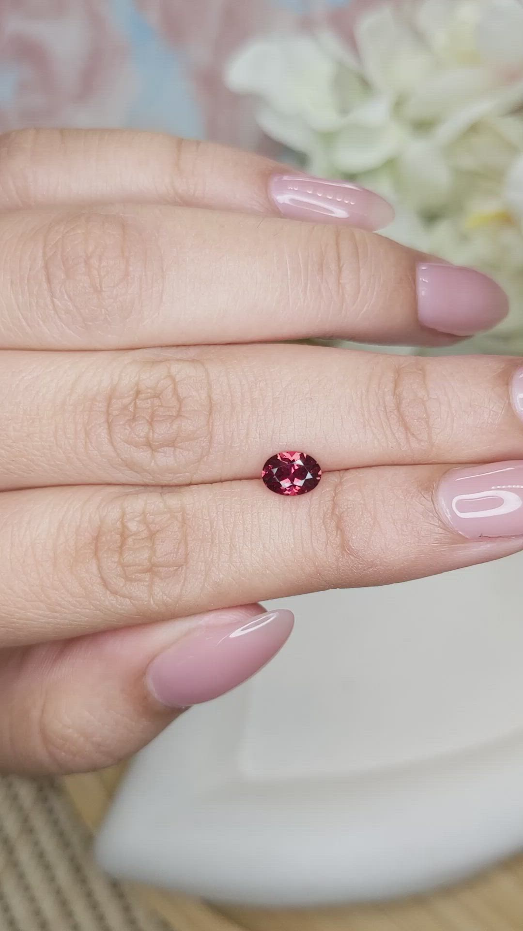 0.74 Ct. Garnet from Ceylon (Sri Lanka) Size Video