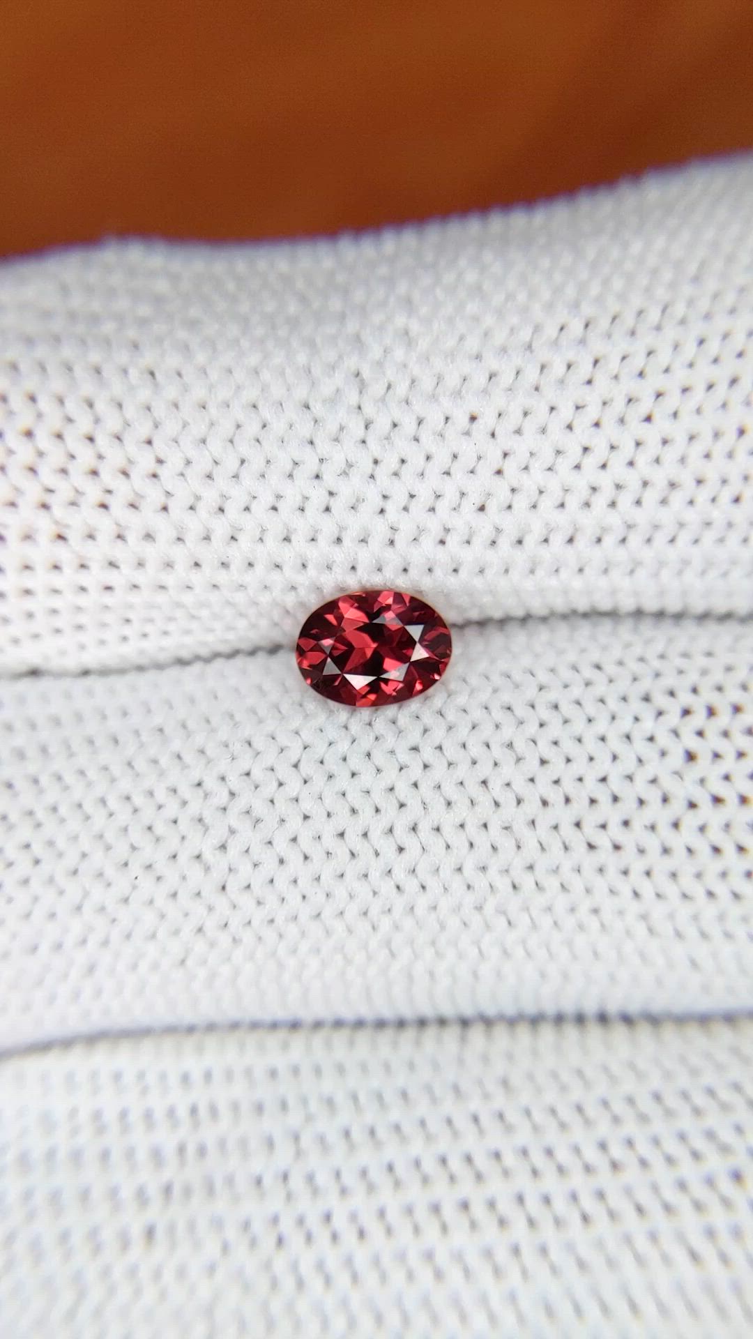 0.74 Ct. Garnet from Ceylon (Sri Lanka) Size Video