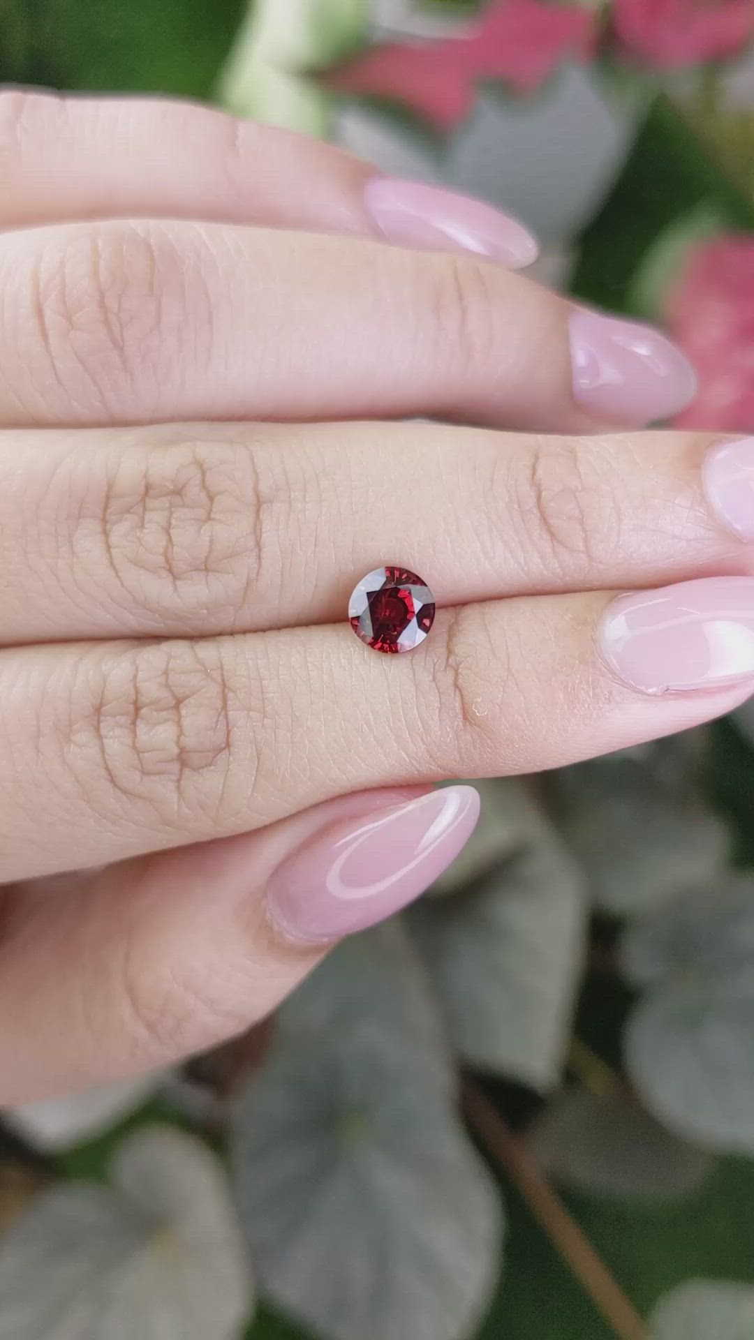 1.28 Ct. Red Garnet from Ceylon (Sri Lanka) Size Video