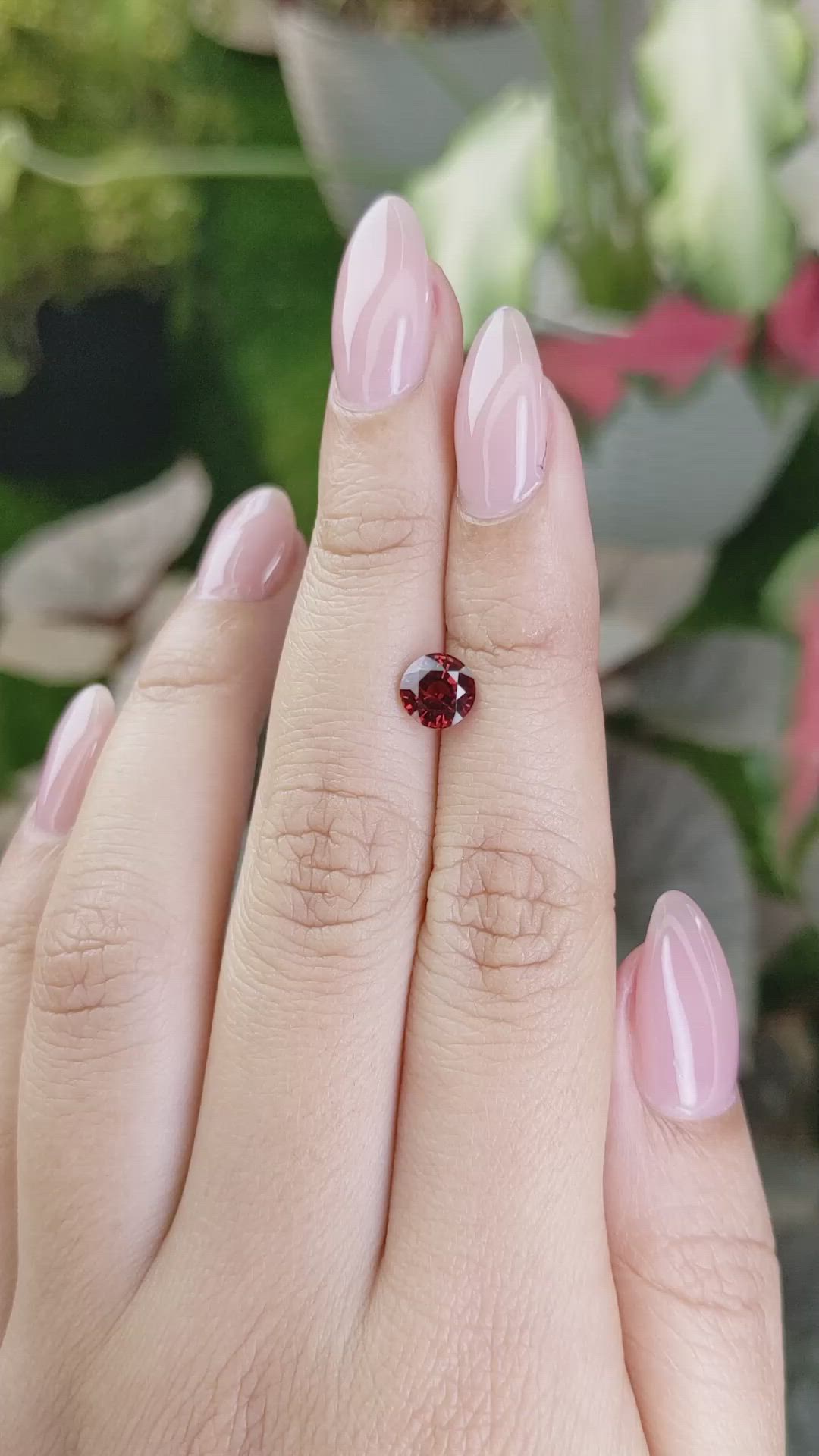 1.28 Ct. Red Garnet from Ceylon (Sri Lanka) Size Video