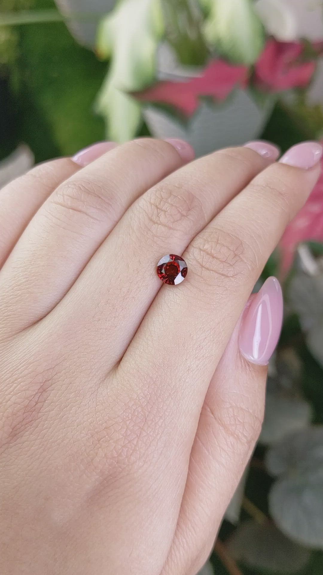 1.28 Ct. Red Garnet from Ceylon (Sri Lanka) Size Video