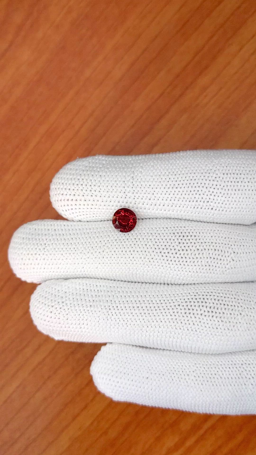 1.28 Ct. Red Garnet from Ceylon (Sri Lanka) Size Video