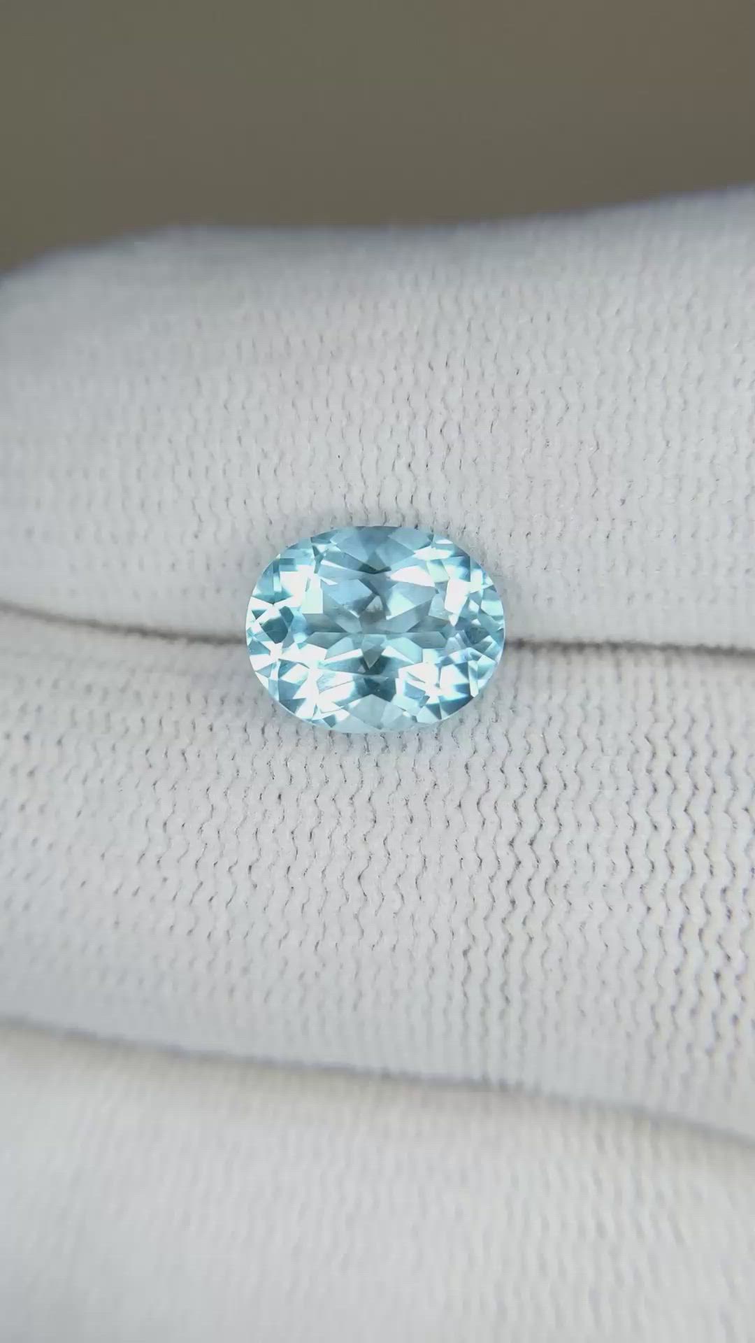 3.59 Ct. Sky Blue Topaz from Brazil Size Video