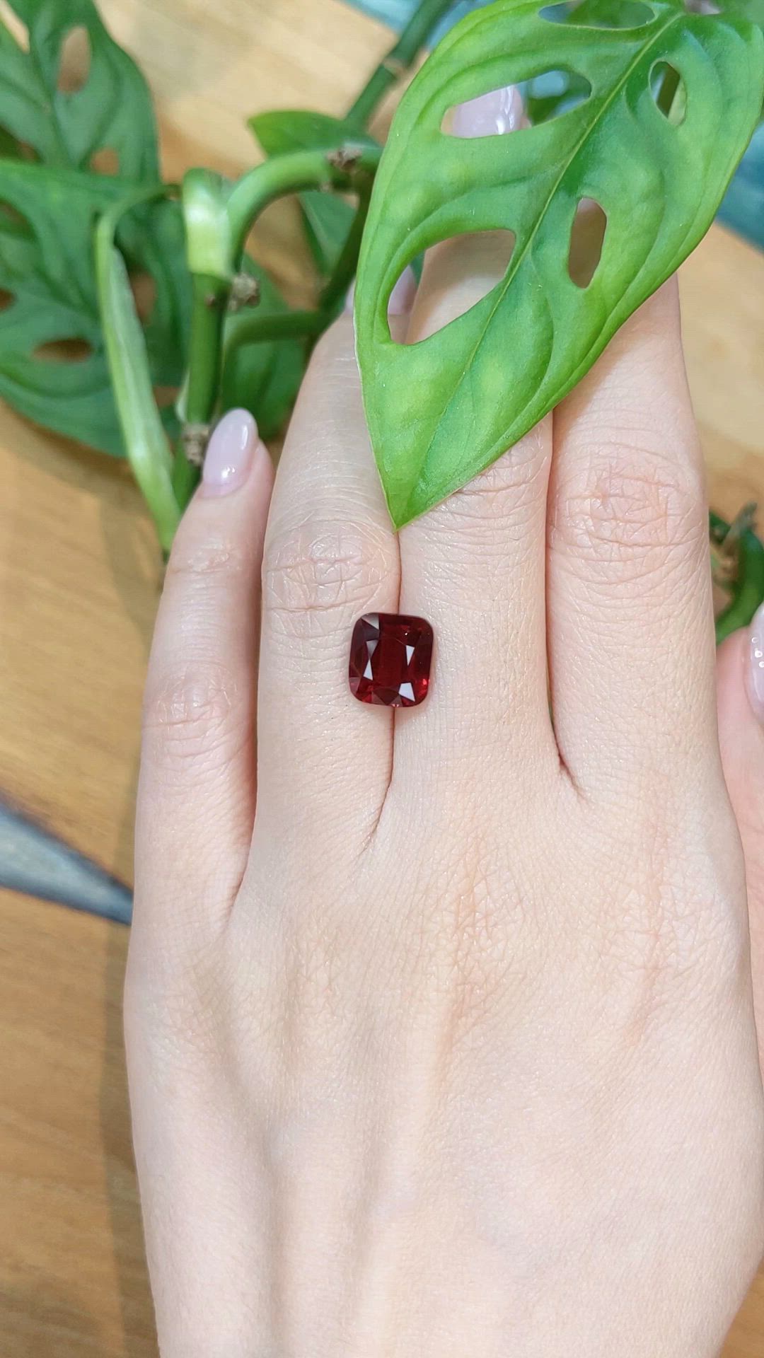 4.68 Ct. Red Garnet from Madagascar Size Video