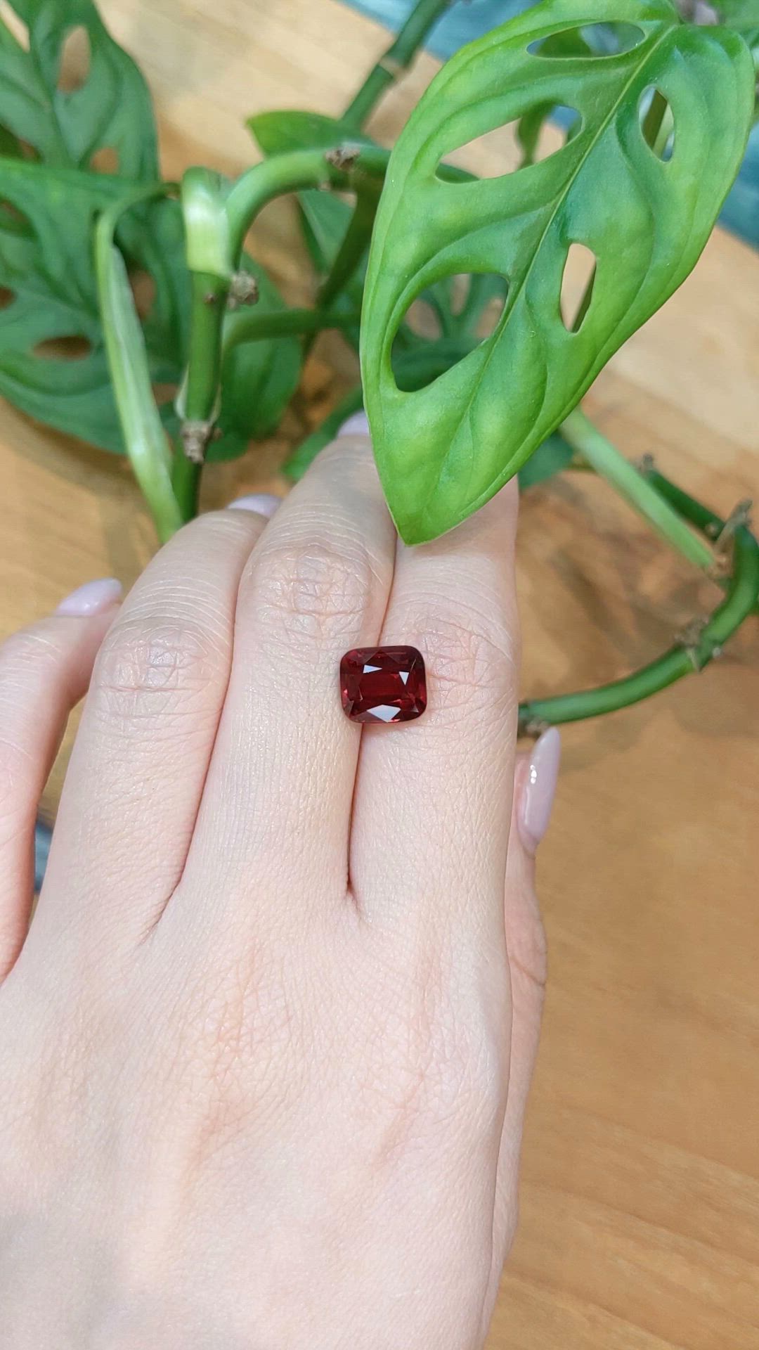 4.68 Ct. Red Garnet from Madagascar Size Video