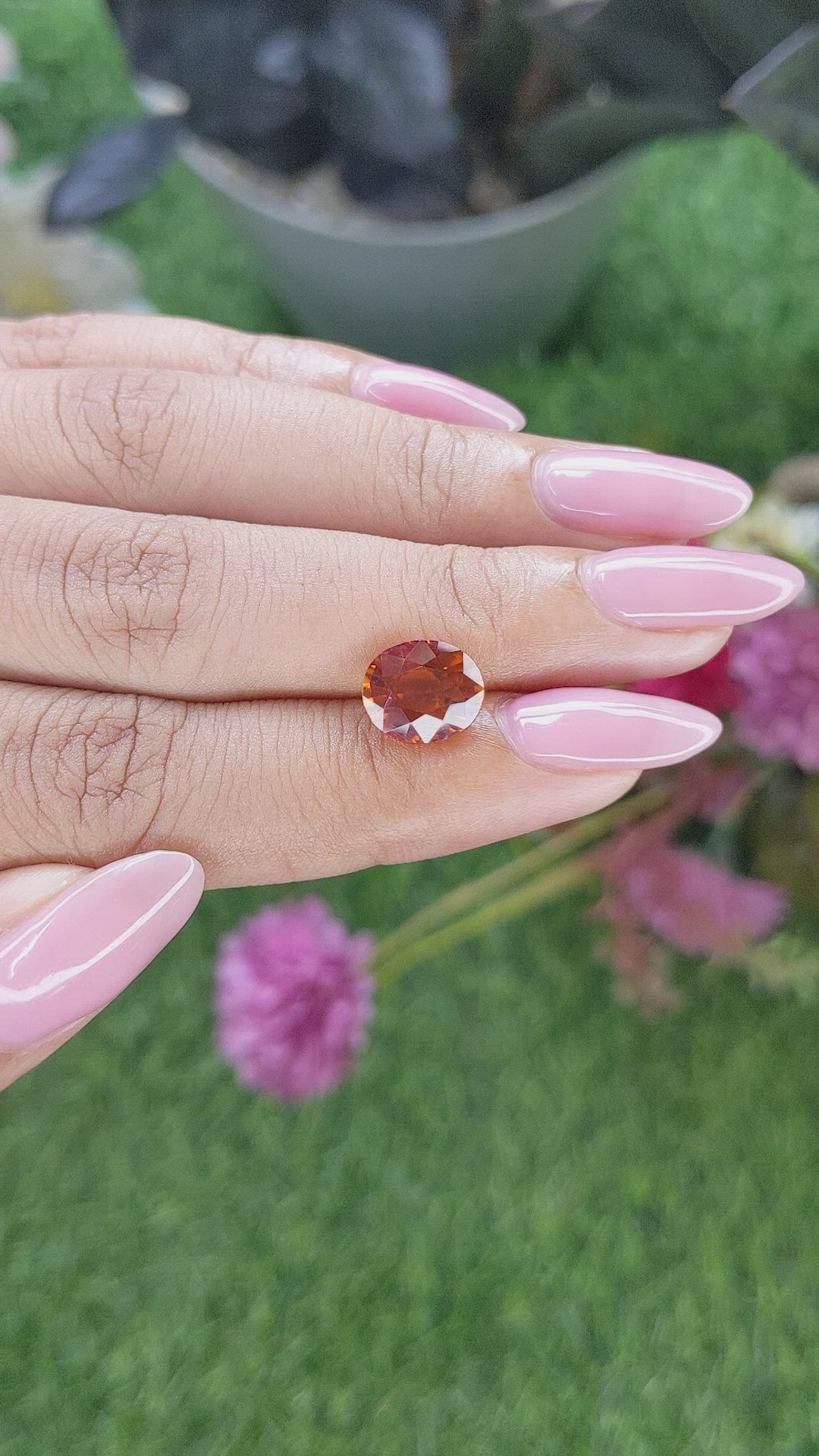 3.25 Ct. Orange Hessonite Garnet Size Video