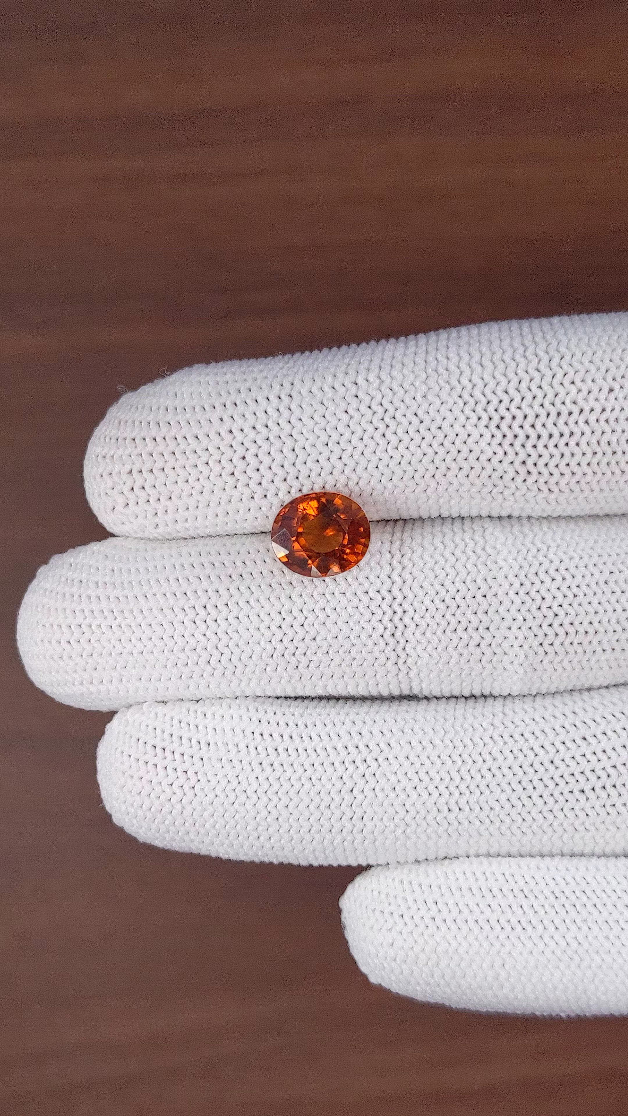 3.25 Ct. Orange Hessonite Garnet Size Video