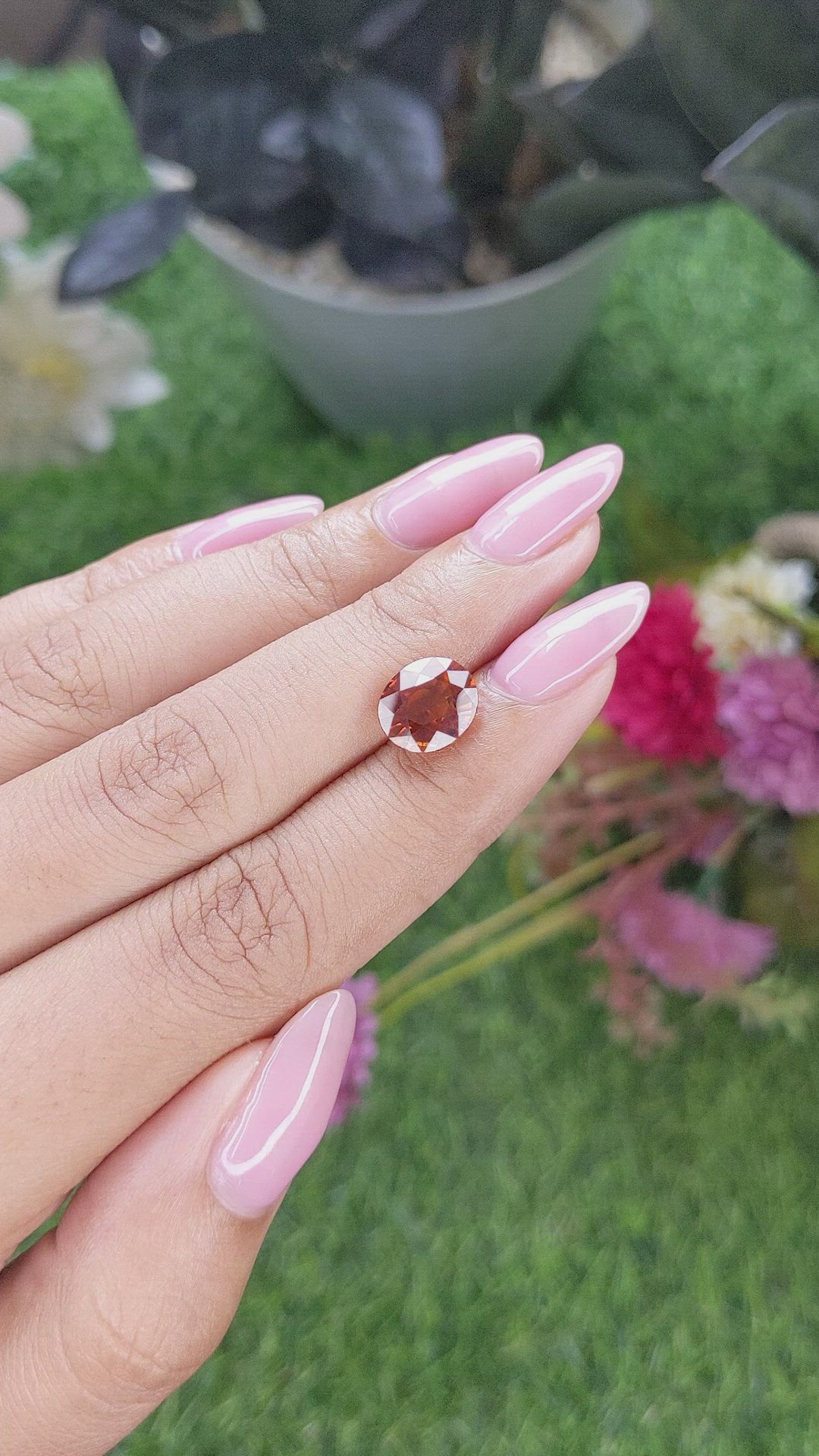 3.25 Ct. Orange Hessonite Garnet Size Video