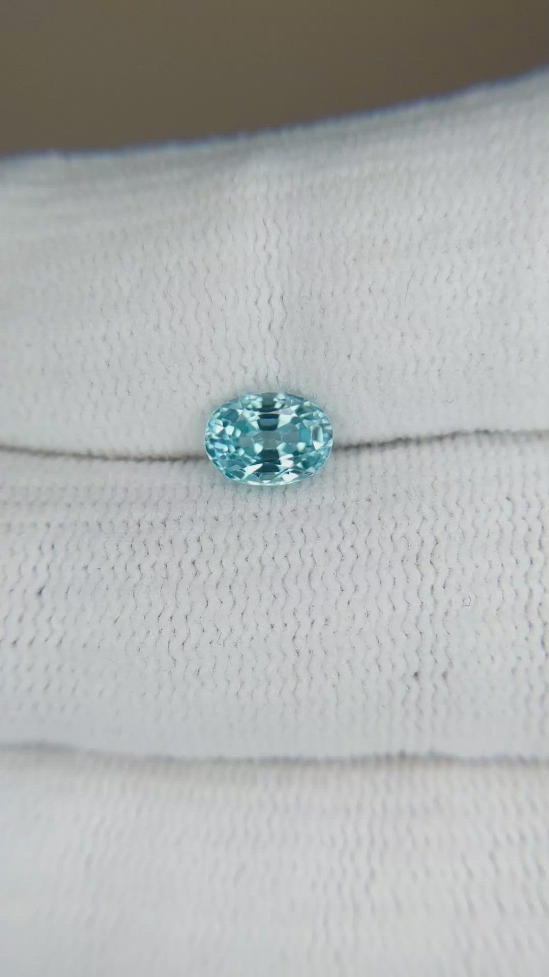 1.28 Ct. Blue Zircon from Cambodia Size Video