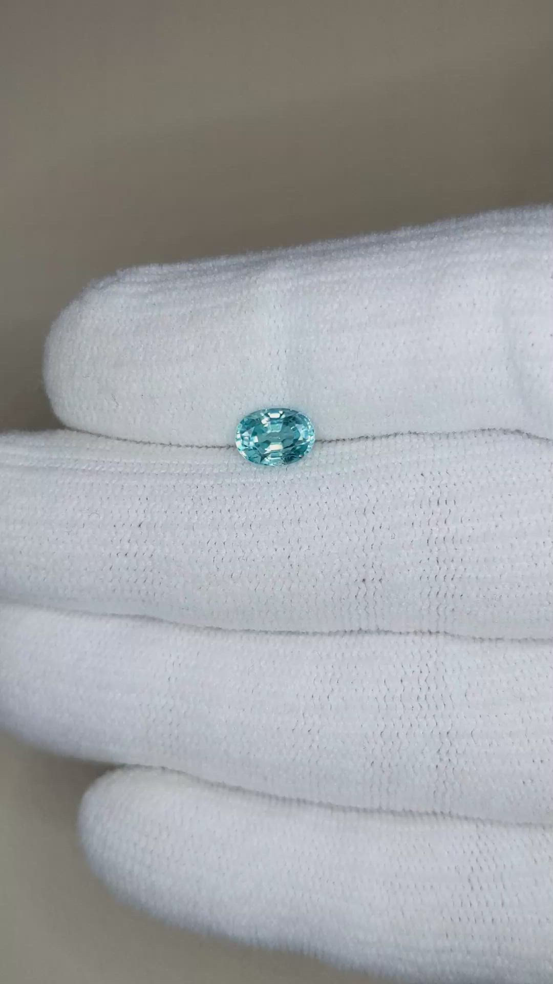 1.28 Ct. Blue Zircon from Cambodia Size Video