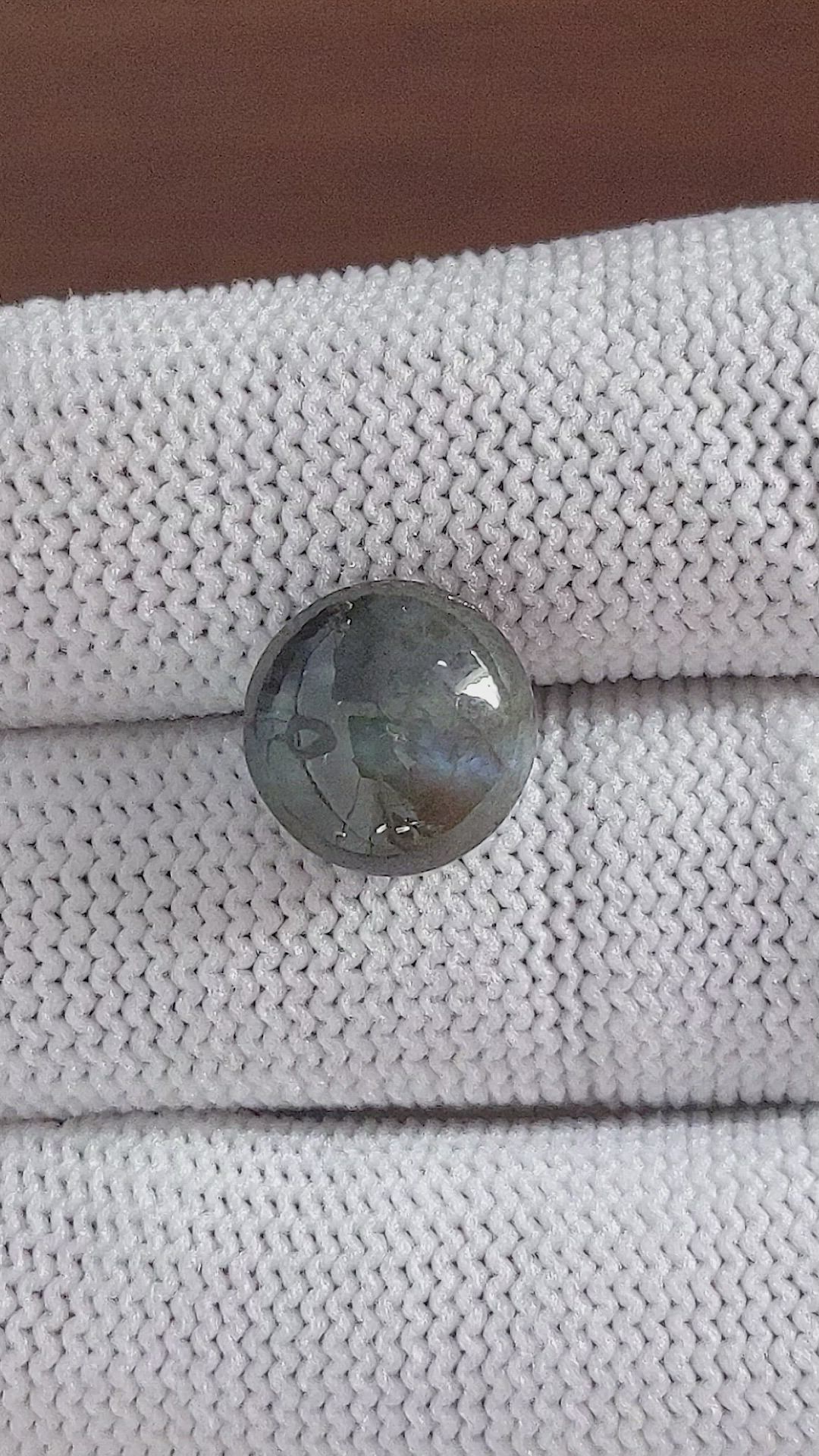 9.61 Ct. Green Cabochon Chrysoberyl from Ceylon (Sri Lanka) Size Video