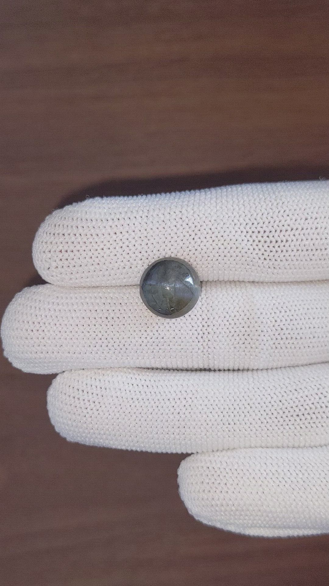 9.61 Ct. Green Cabochon Chrysoberyl from Ceylon (Sri Lanka) Size Video