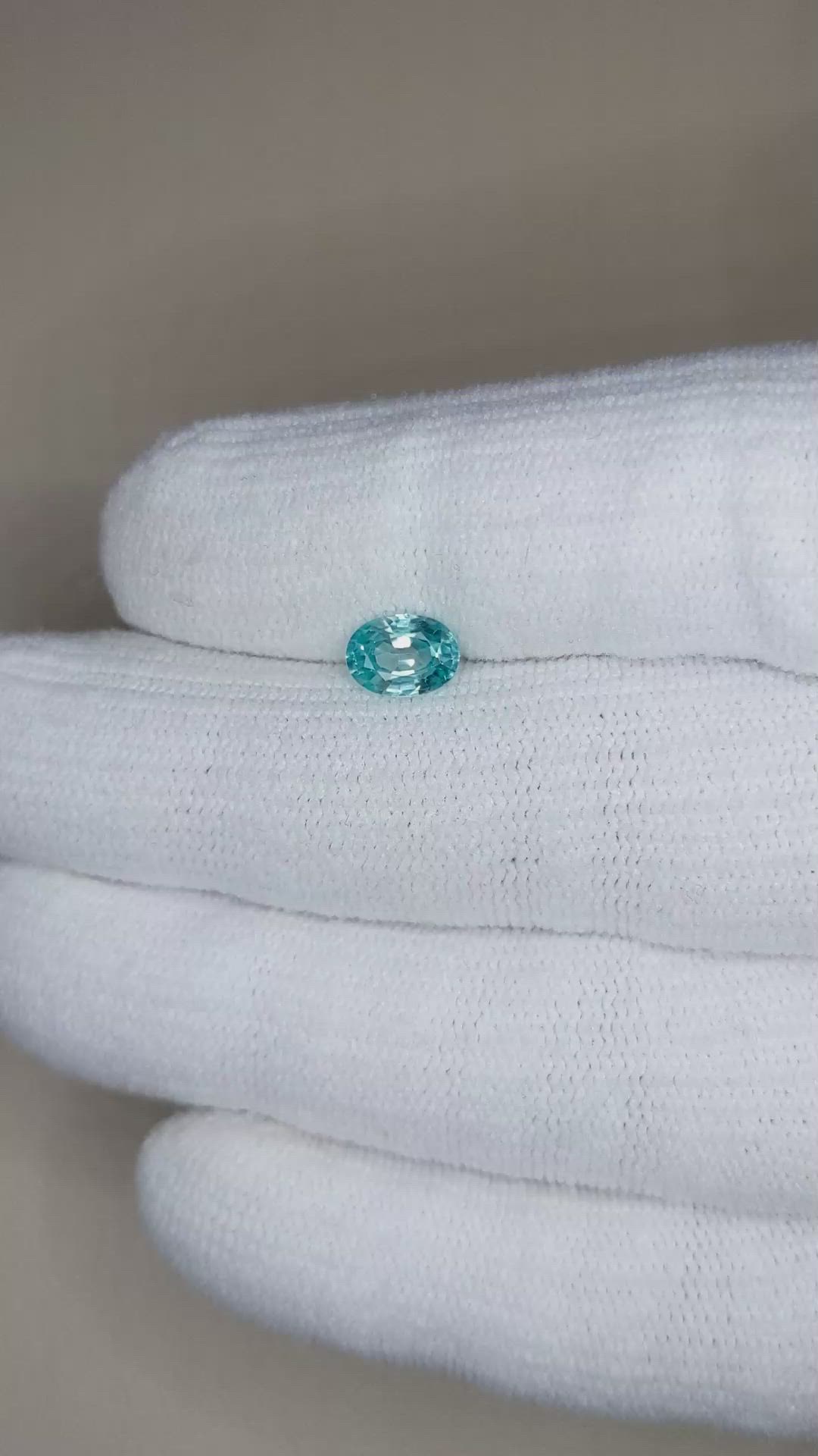 1.23 Ct. Blue Zircon from Cambodia Size Video
