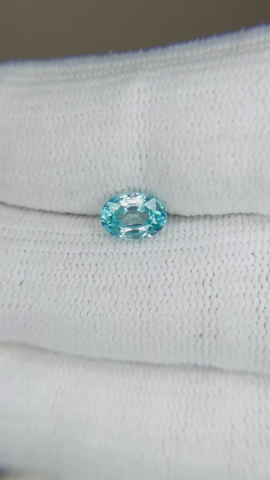1.23 Ct. Blue Zircon from Cambodia Size Video