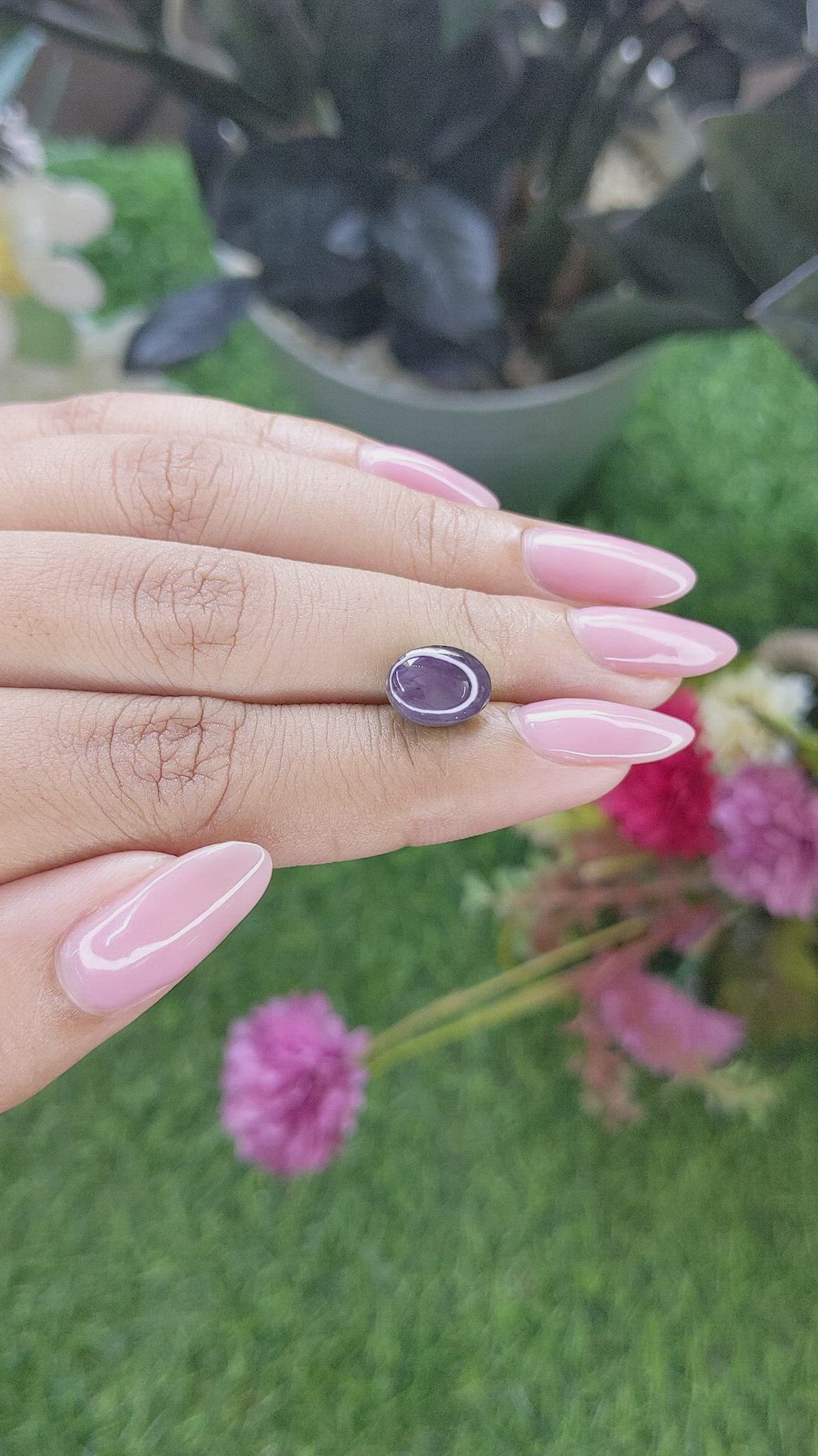4.05 Ct. Purple Star Spinel from Ceylon (Sri Lanka) Size Video